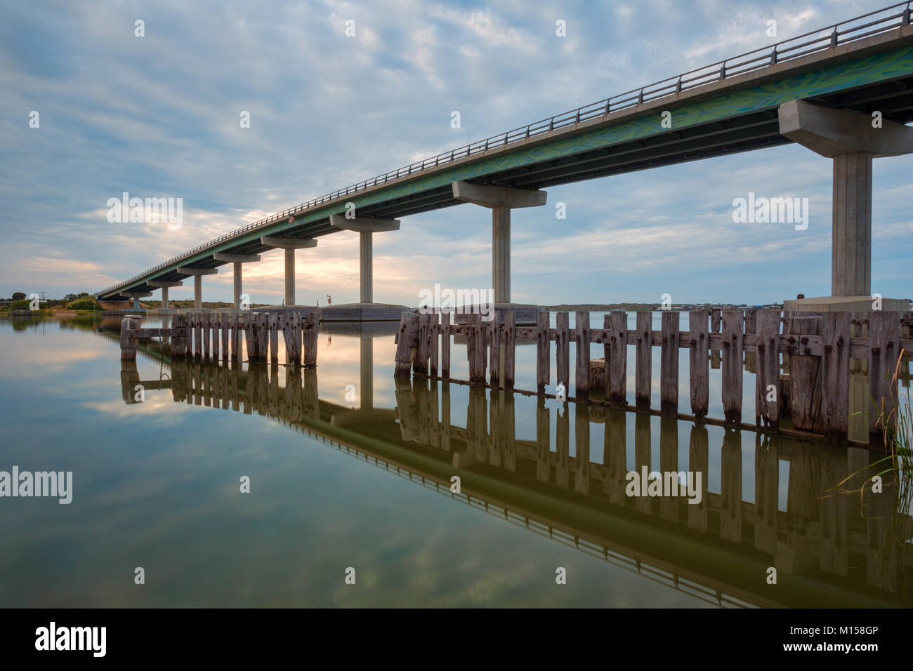 Il Hindmarsh ponte tra Goolwa e Hindmarsh Island in Australia del Sud Foto Stock