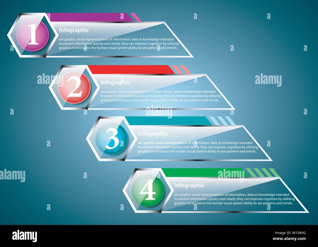 Infografico trasparente banner con più scelta opzionale Illustrazione Vettoriale