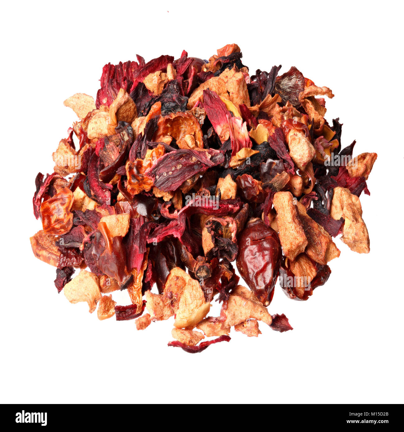 Il tè di frutta,Ingredienti: pezzi di Apple, hibiscus, rosa canina, elderb Foto Stock