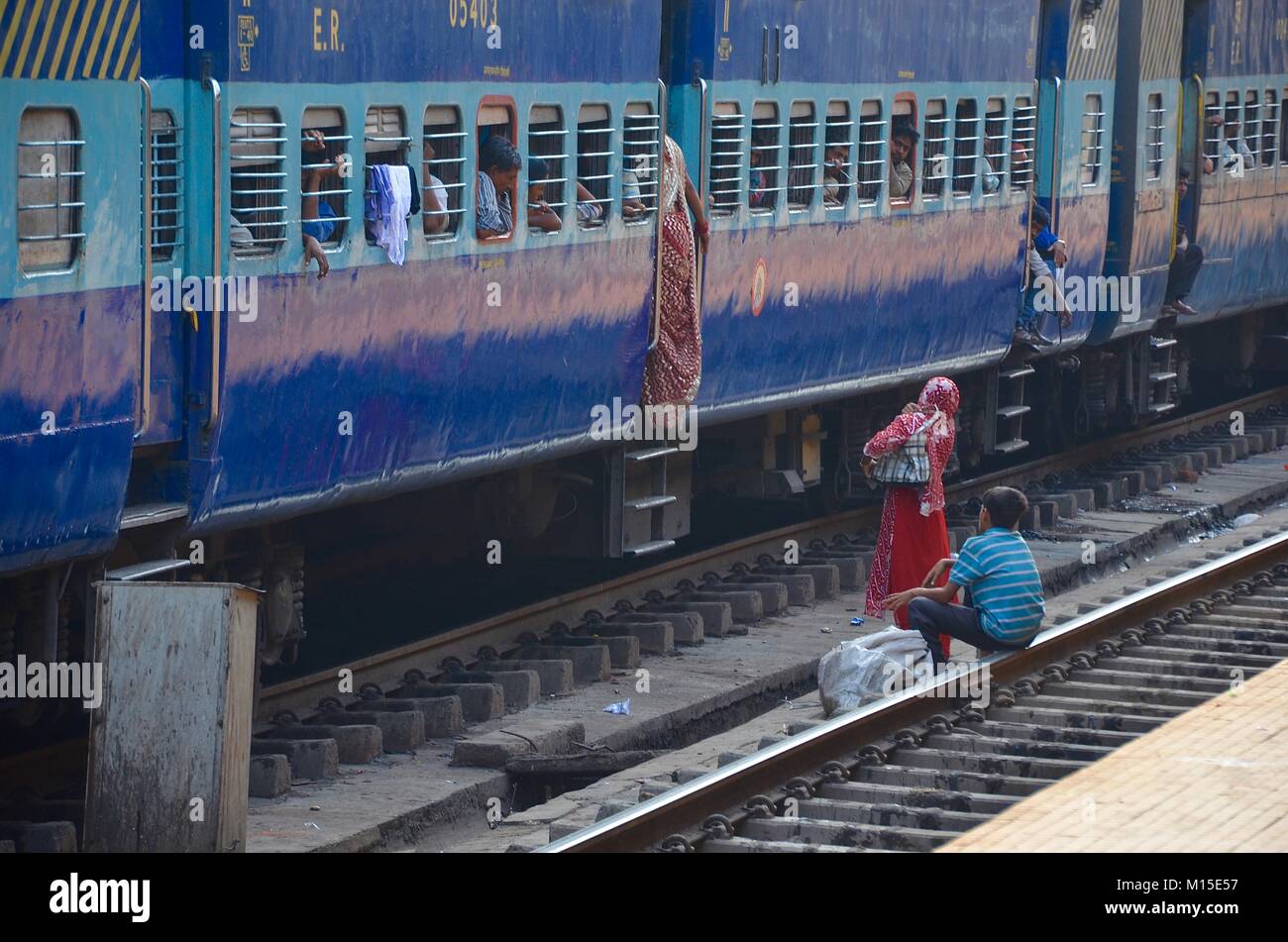 Quella di Howrah Station Kolkata Foto Stock
