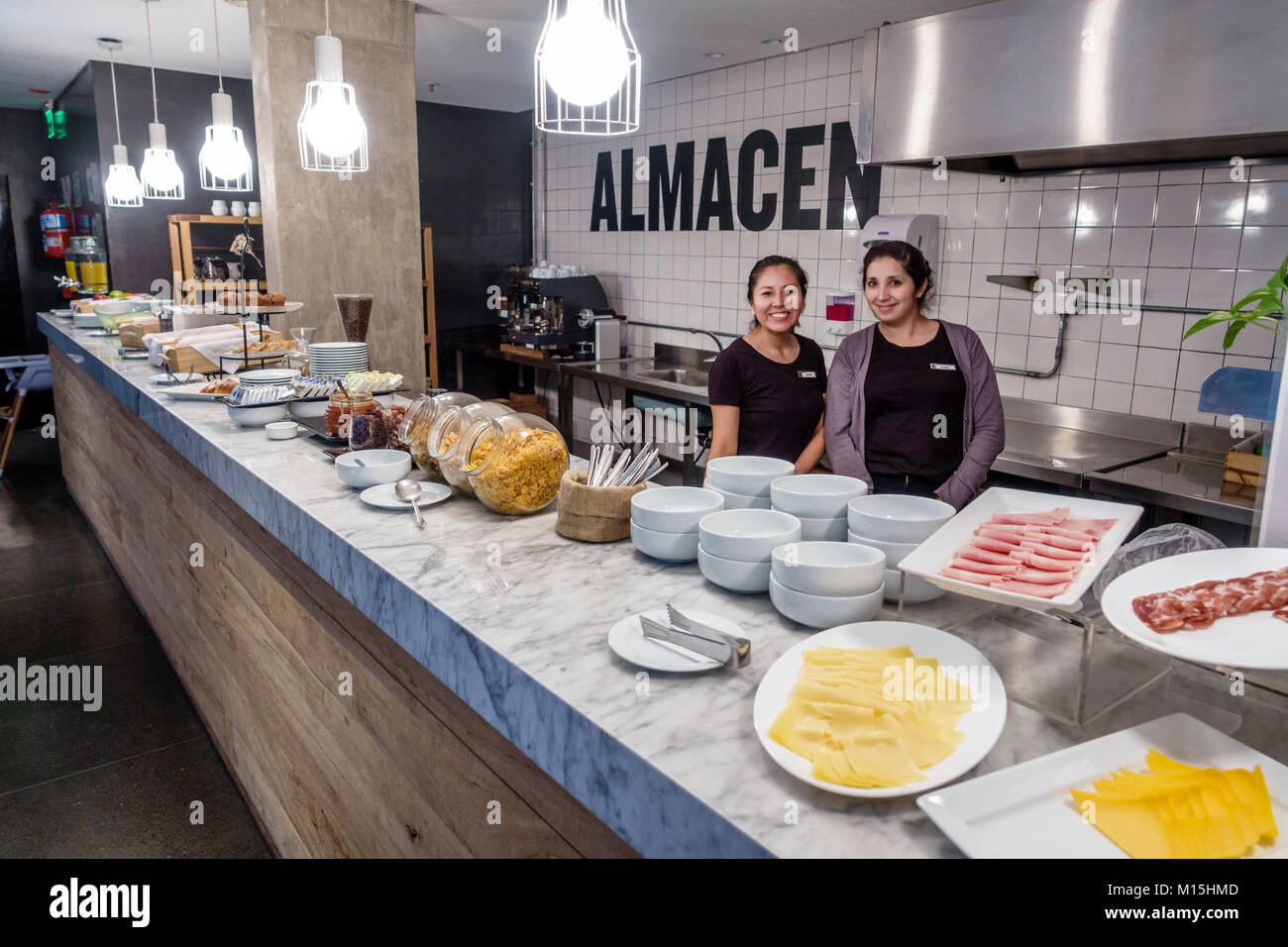 Buenos Aires Argentina, San Telmo, Almacen Anselmo Curio Collection by Hilton, hotel, sala da pranzo, ristorante ristoranti, cibo, caffè, pausa gratuita Foto Stock