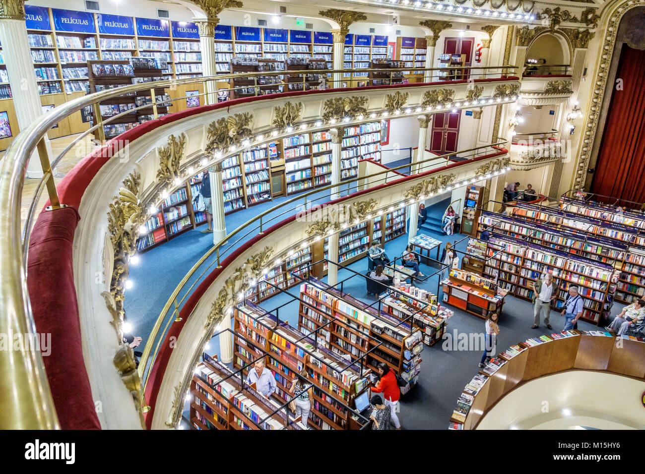 Buenos Aires Argentina, Barrio Norte, El Ateneo Grand Splendid bookstore libri, repurpose, ex teatro teatro, shopping shopper negozi negozi mar Foto Stock