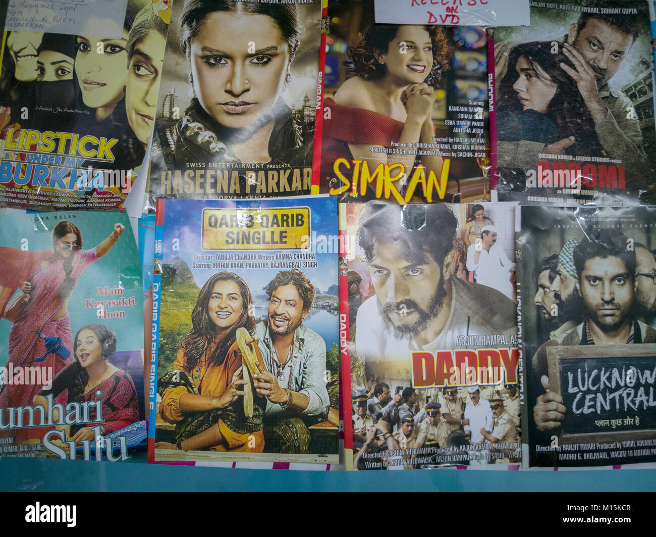 Bollywood film in DVD in vendita nel mercato di Hong Kong Foto Stock