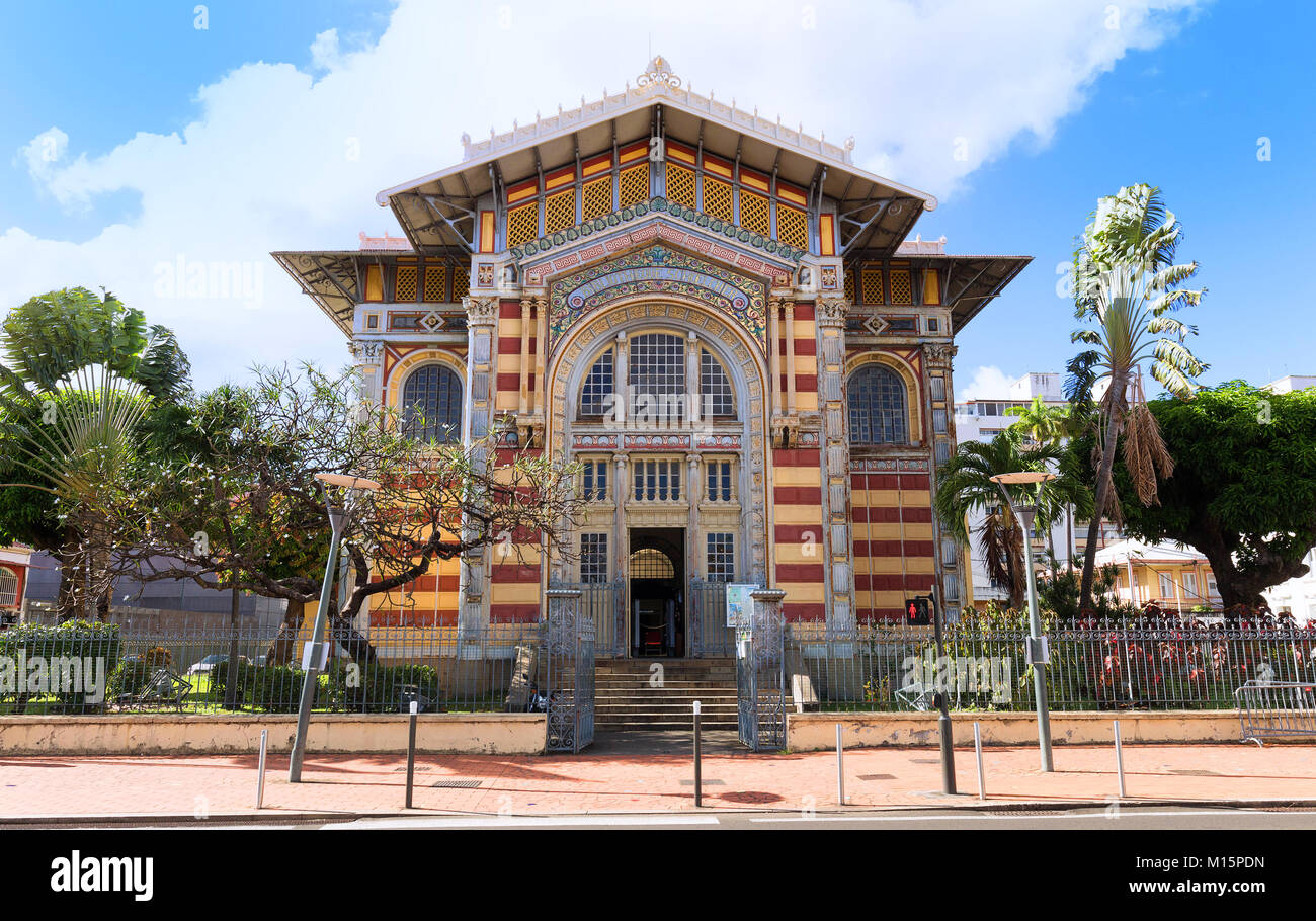 La biblioteca Schoelcher., Fort de France città, isola di Martinica, French West Indies. Foto Stock