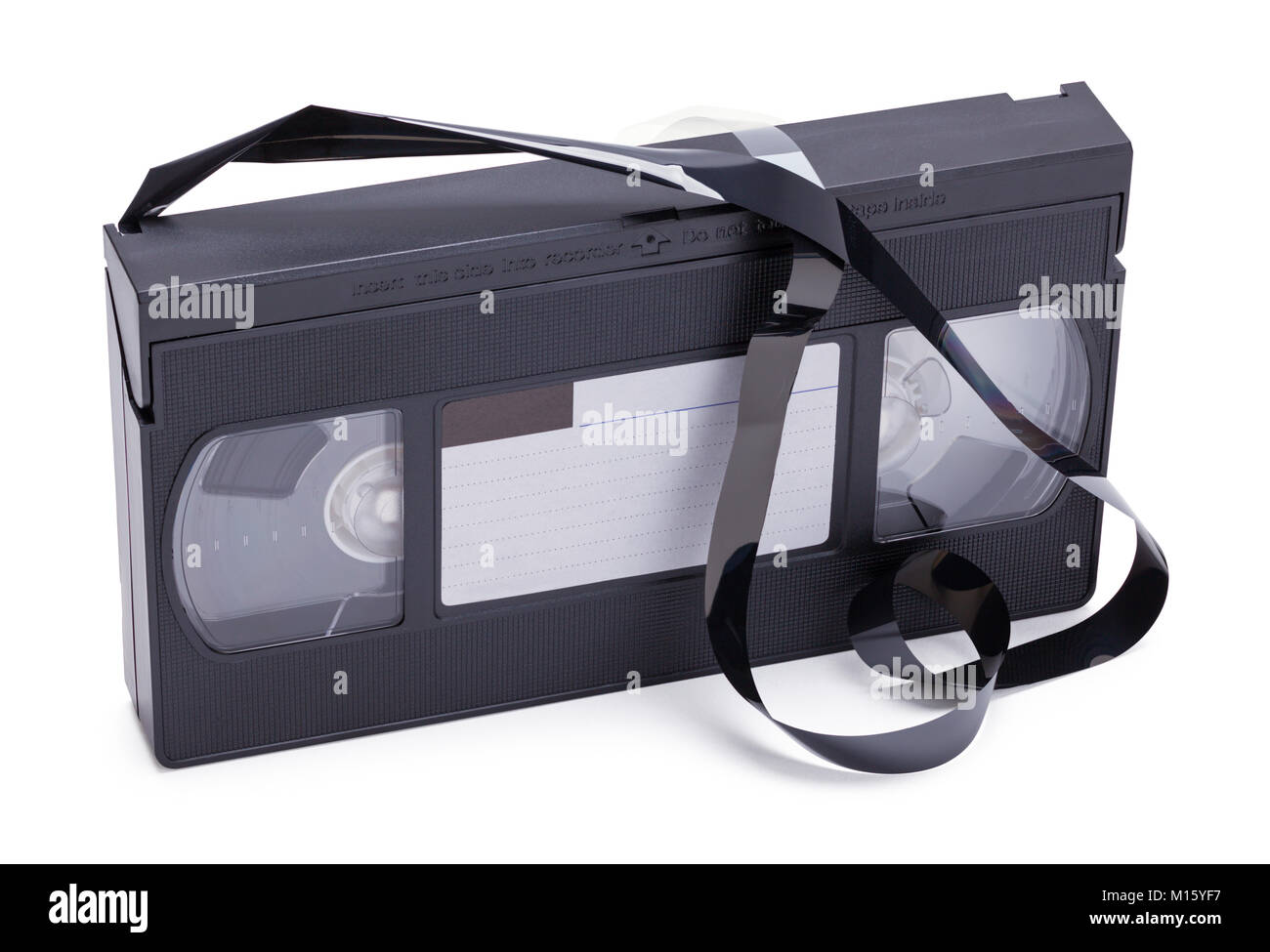 Nastro VHS rotto e srotolato isolato su uno sfondo bianco Foto stock - Alamy