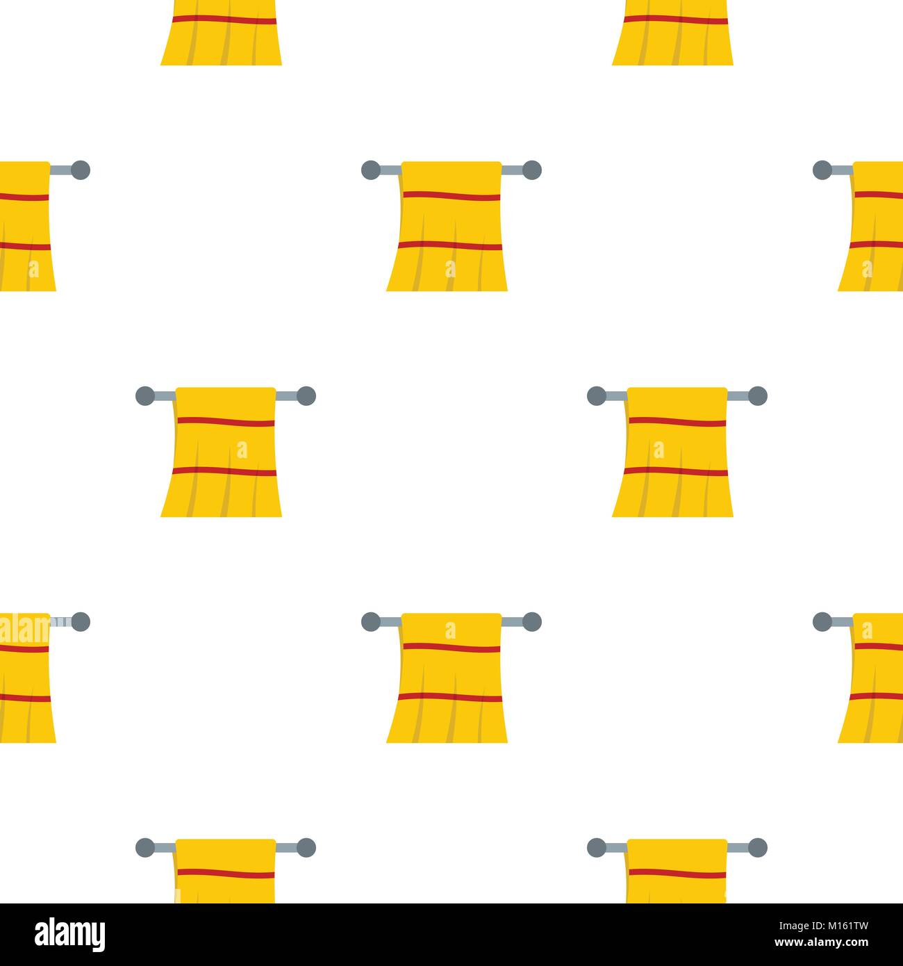 Giallo asciugamano appeso su hanger pattern seamless Illustrazione Vettoriale