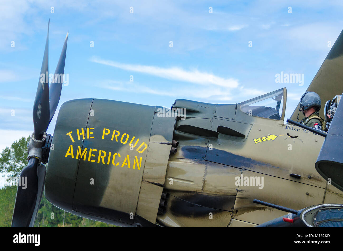 A-1 Skyraider in corrispondenza di un'esibizione aerea all'Heritage Flight Museum, Skagit aeroporto regionale, Burlington, Washington, Stati Uniti d'America Foto Stock