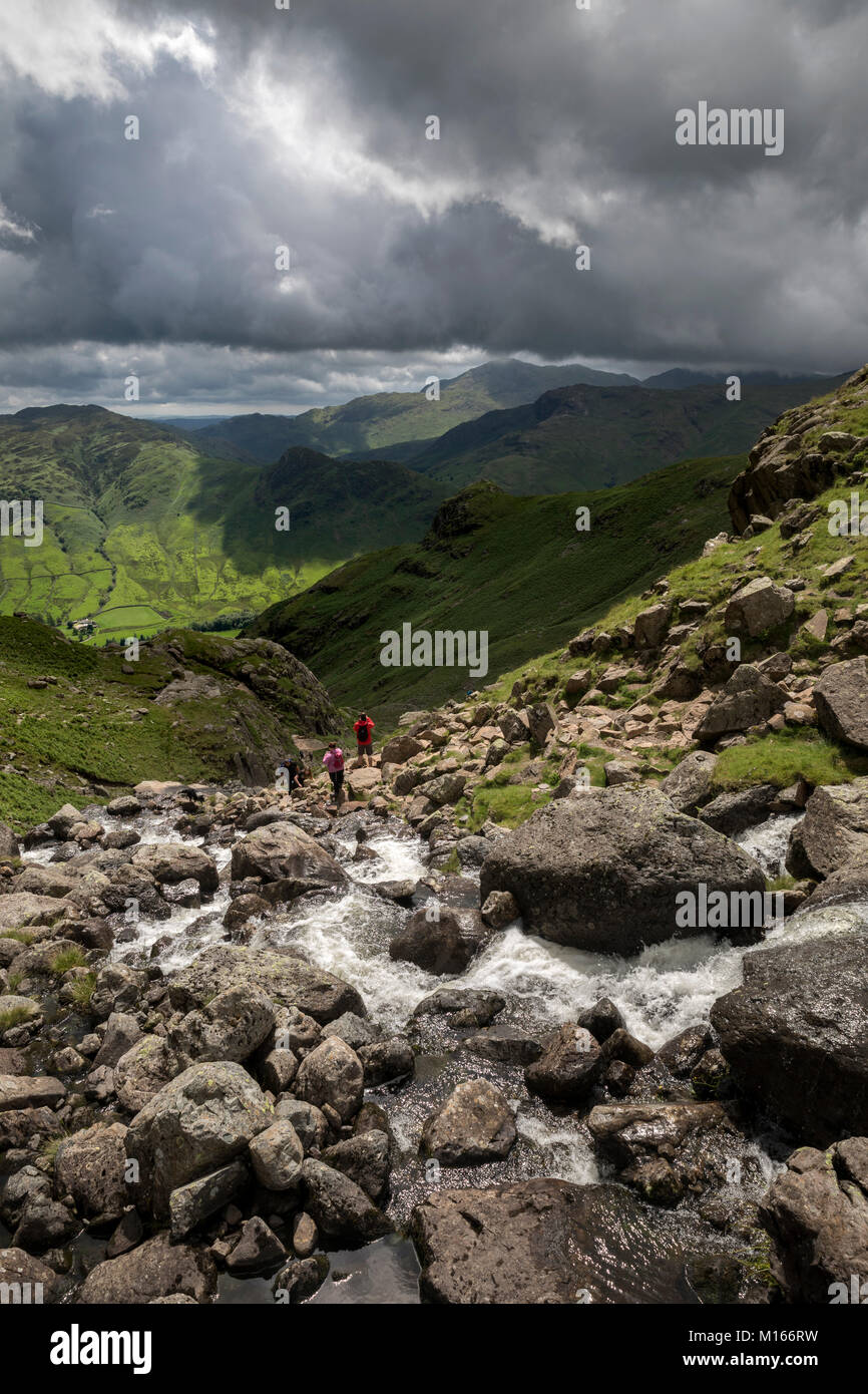 Stickle Ghyll; Langdale Valley; Lake District; Regno Unito Foto Stock