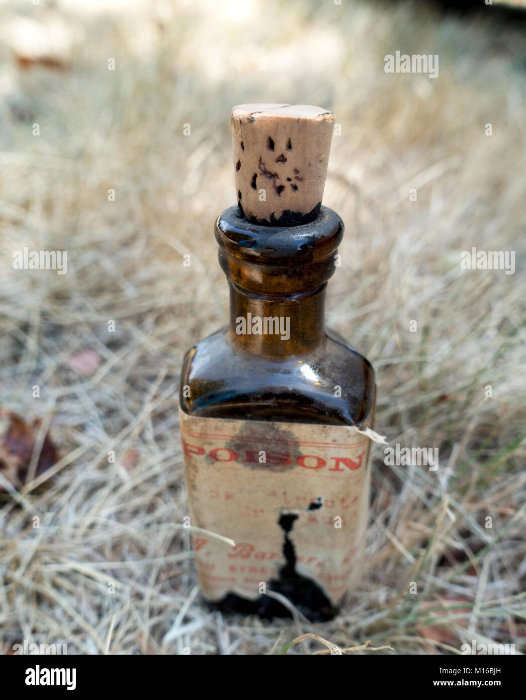 Australian veleno bottiglia con etichetta vecchia Foto Stock