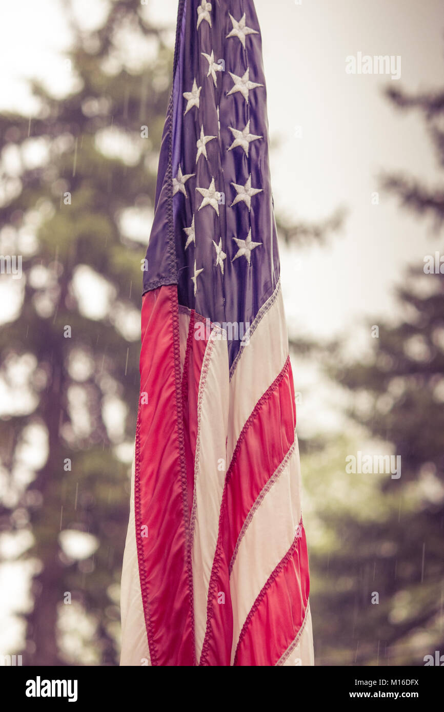 Bandiera in caso di pioggia Foto Stock