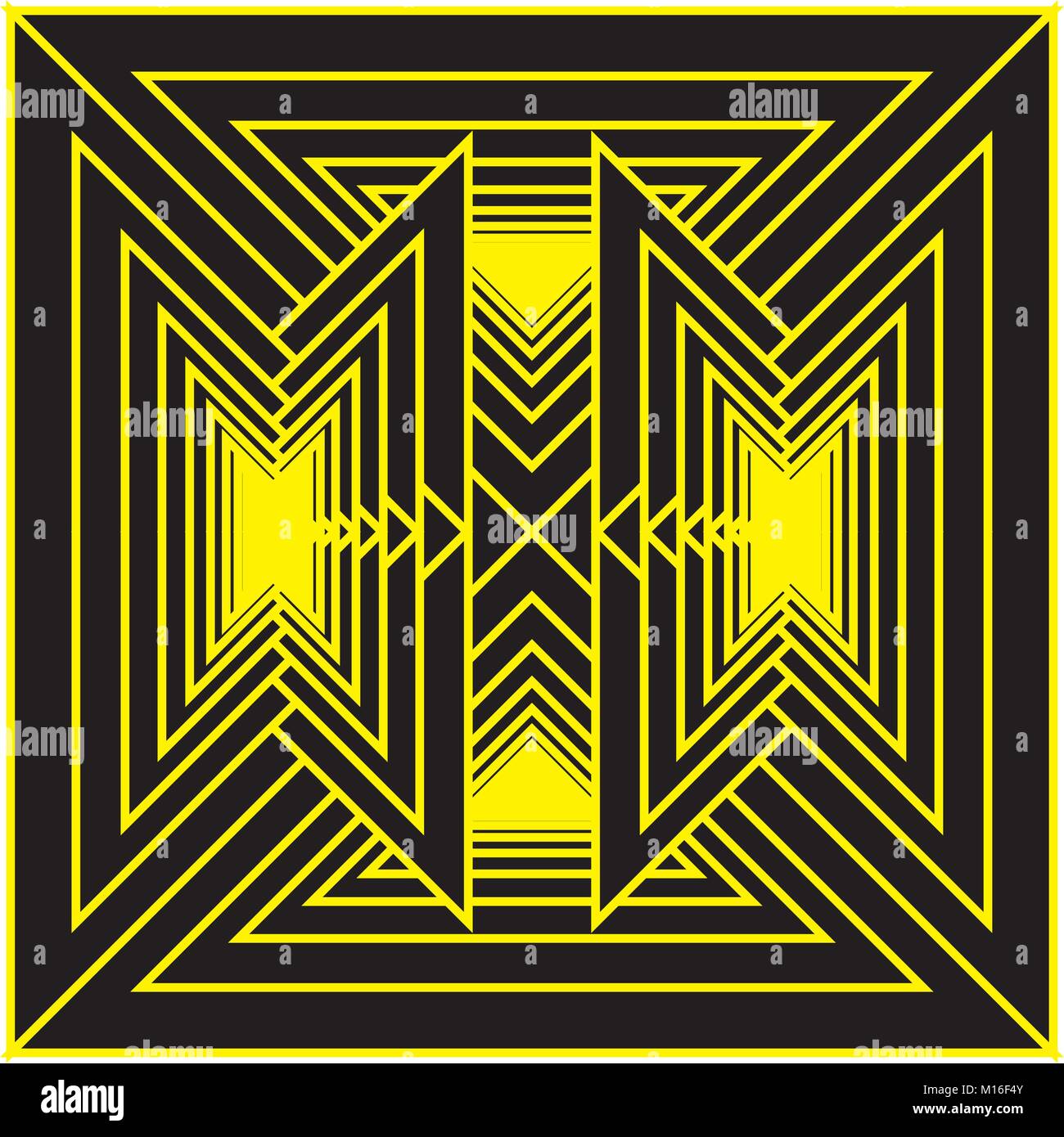 Nero e sfondo giallo un grafico 3D a 4D Illustrazione Vettoriale