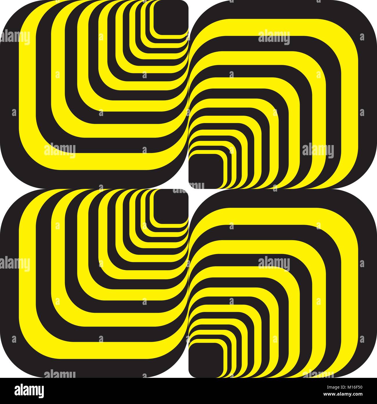 Simulazione 3D su nero e giallo - sfondo / logo Illustrazione Vettoriale