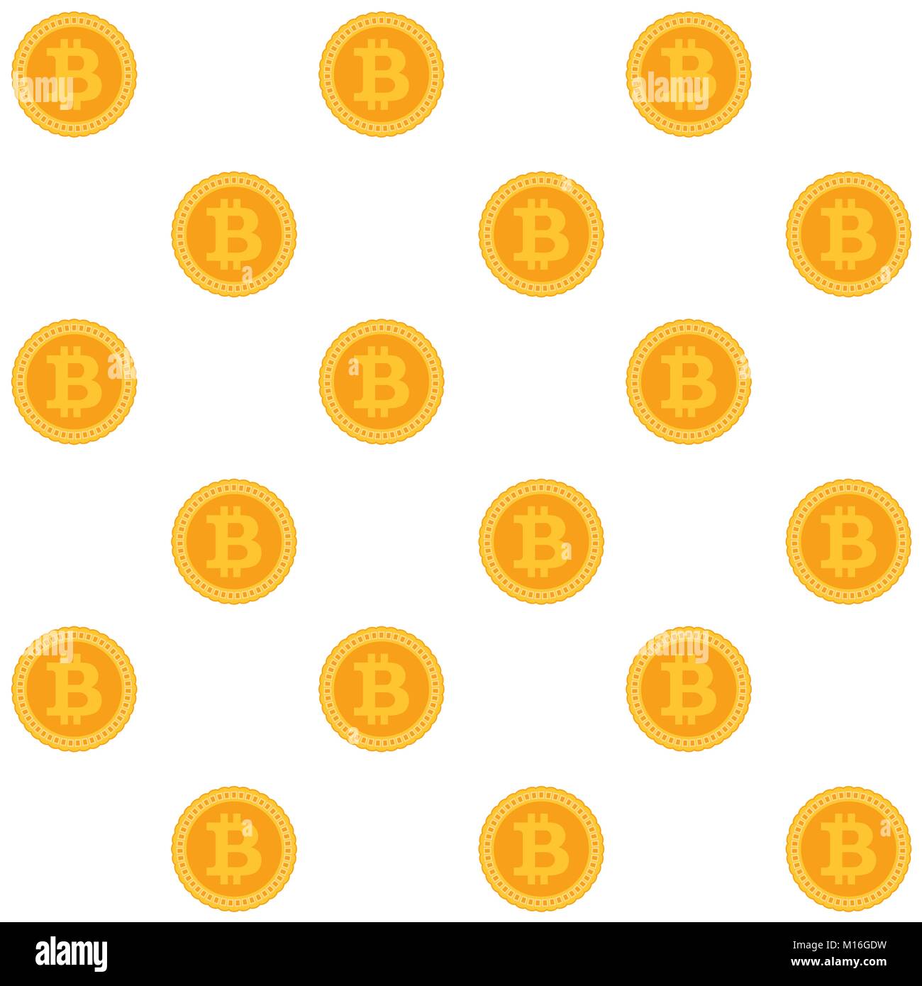 Bitcoin seamless pattern. Vector golden seamless pattern, bit-coin denaro, btc valuta illustrazione delle finanze Illustrazione Vettoriale
