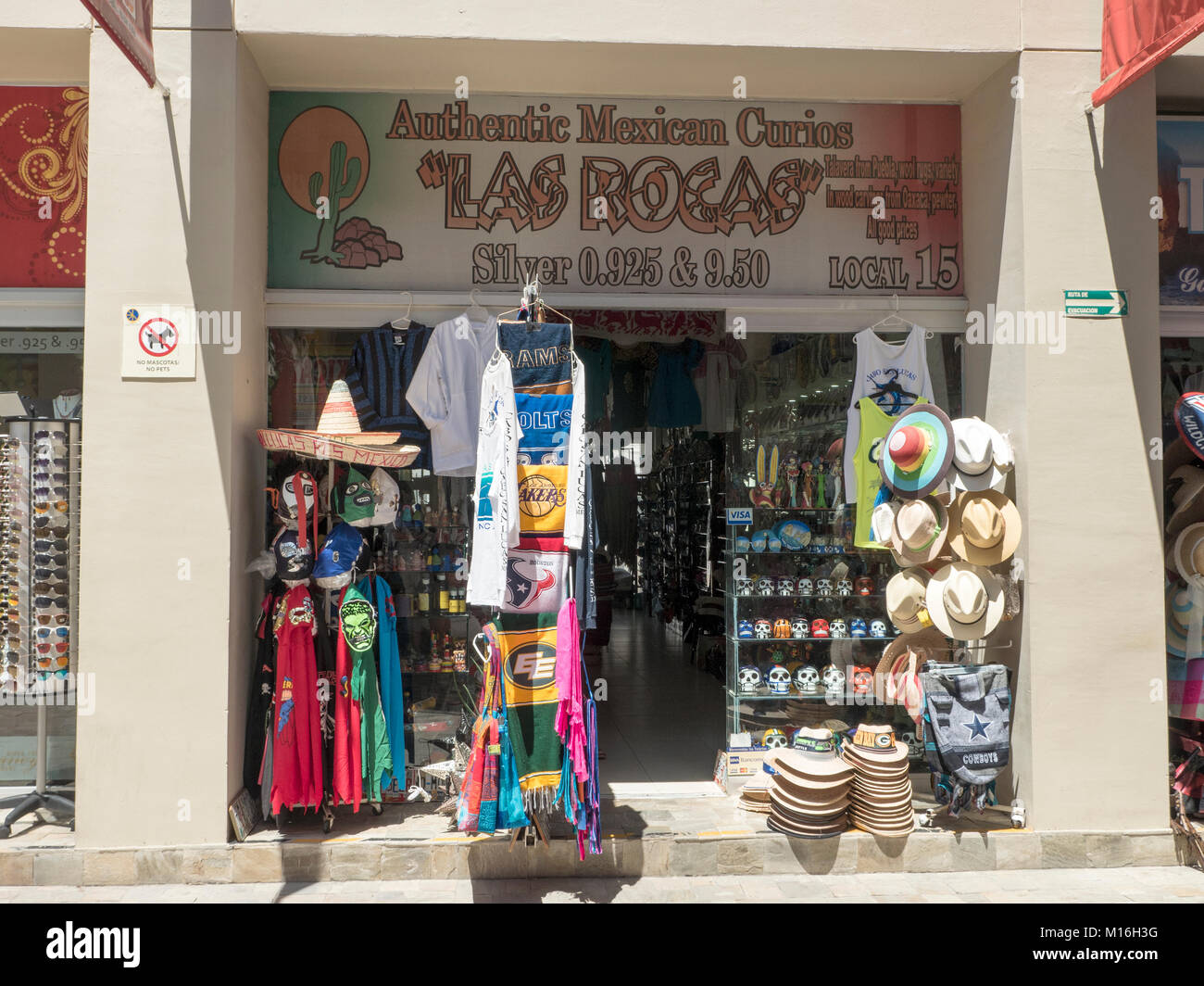 Las Rocas Mexican curiosità turistiche e negozio di souvenir a Cabo San Lucas Messico Foto Stock