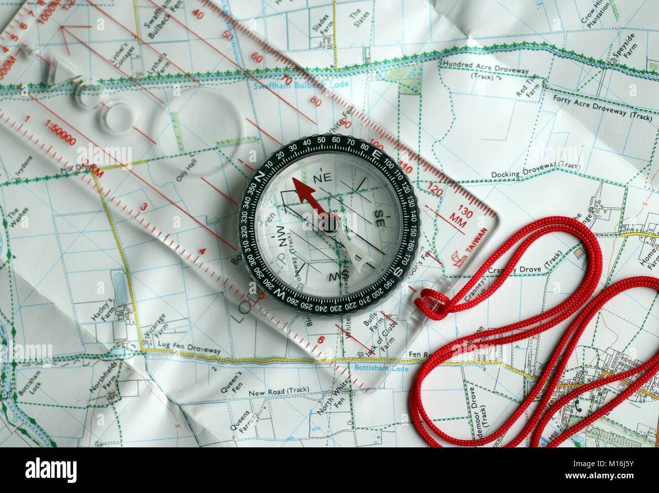 Bussola freccia nord Foto Stock