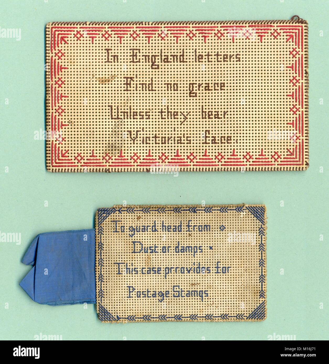 Fatto a mano francobollo cartelle 1860s Foto Stock