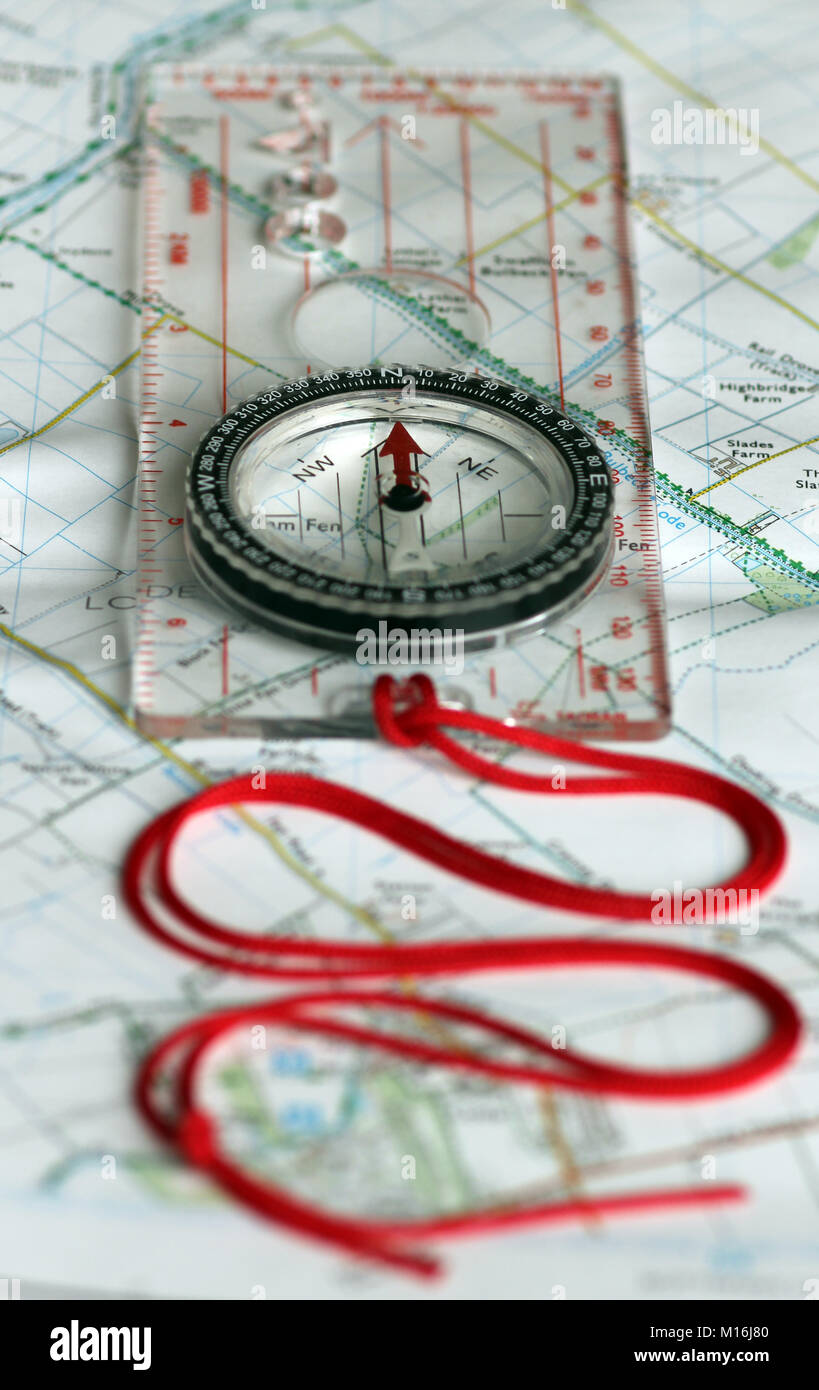 Bussola freccia nord Foto Stock