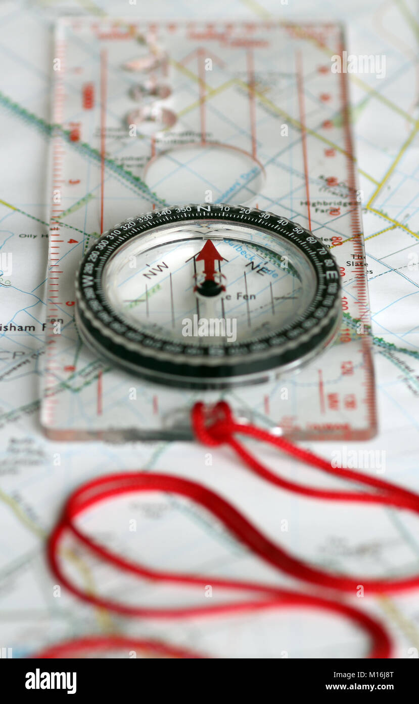 Bussola freccia nord Foto Stock
