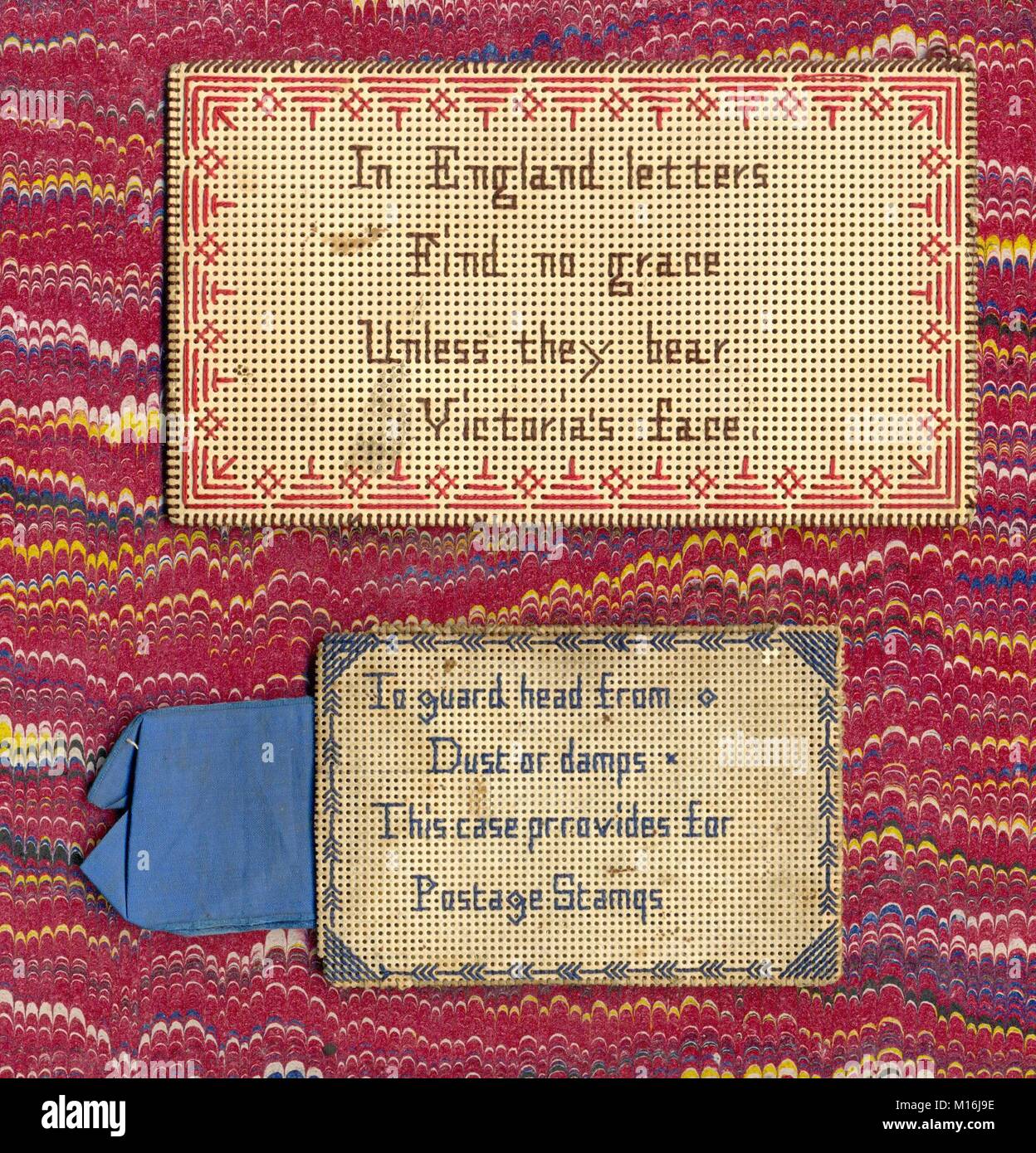 Fatto a mano francobollo cartelle 1860s Foto Stock