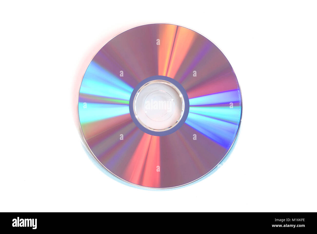 Disco DVD su sfondo bianco Foto Stock