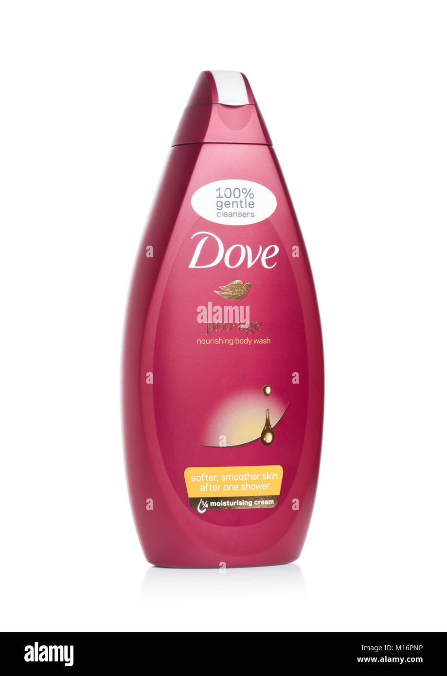 LONDON, Regno Unito - 24 gennaio 2018: Colomba pro età nutriente corpo contenitore di lavaggio su sfondo bianco.Colomba è un personal care marca. Foto Stock