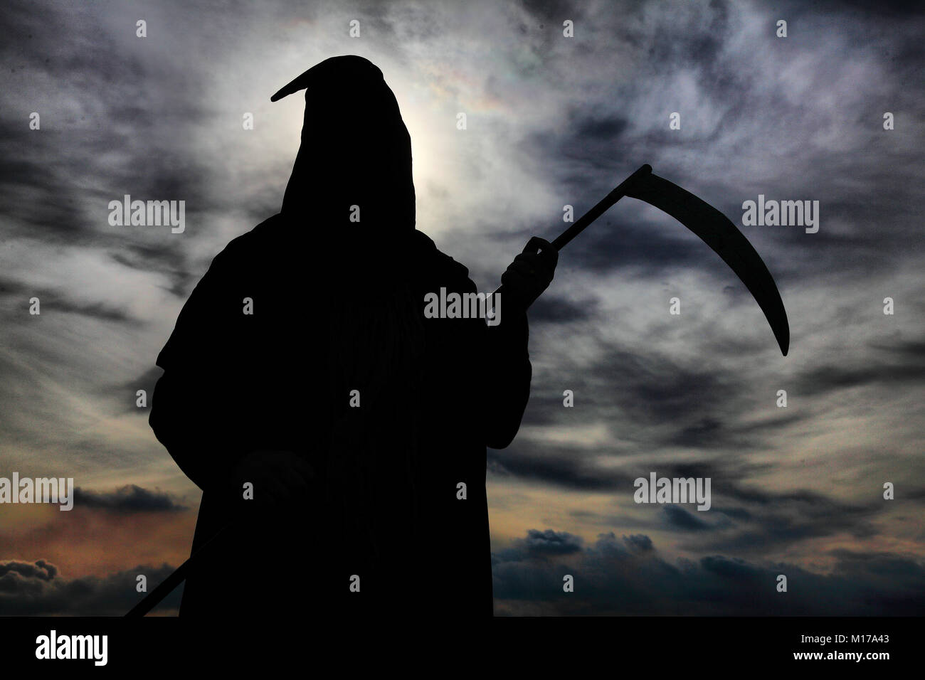 Grim Reaper Silhouette Foto Stock