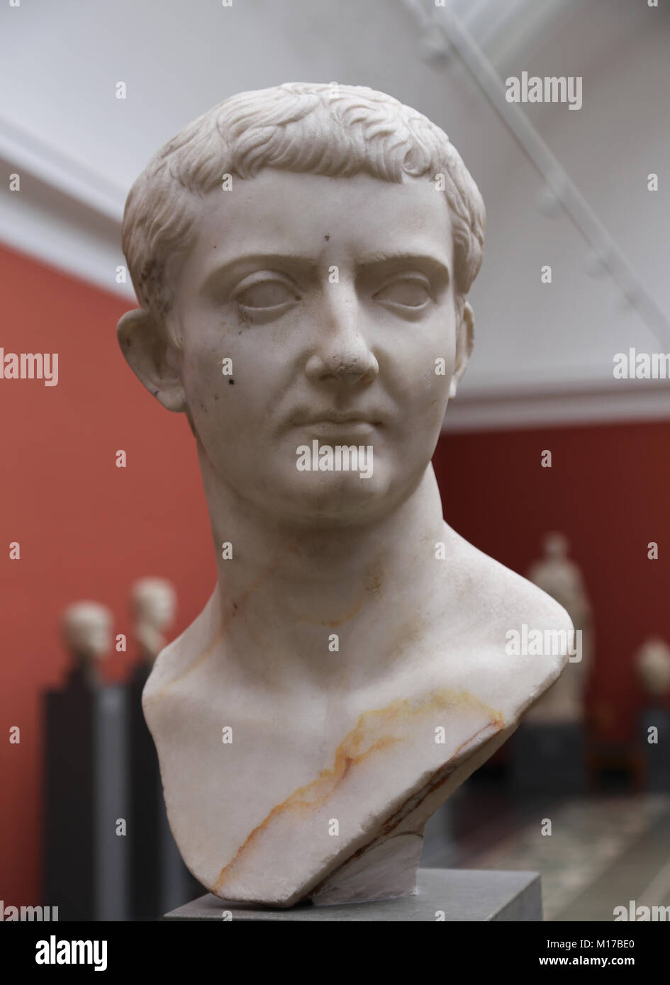 Tiberio (42 BC-37 AD) imperatore romano (da 14 a 37 AD) da Fayum, Egitto. Copia in marmo da 1st. C. AD. NY Carlsberg Glyptotek. Danimarca Foto Stock