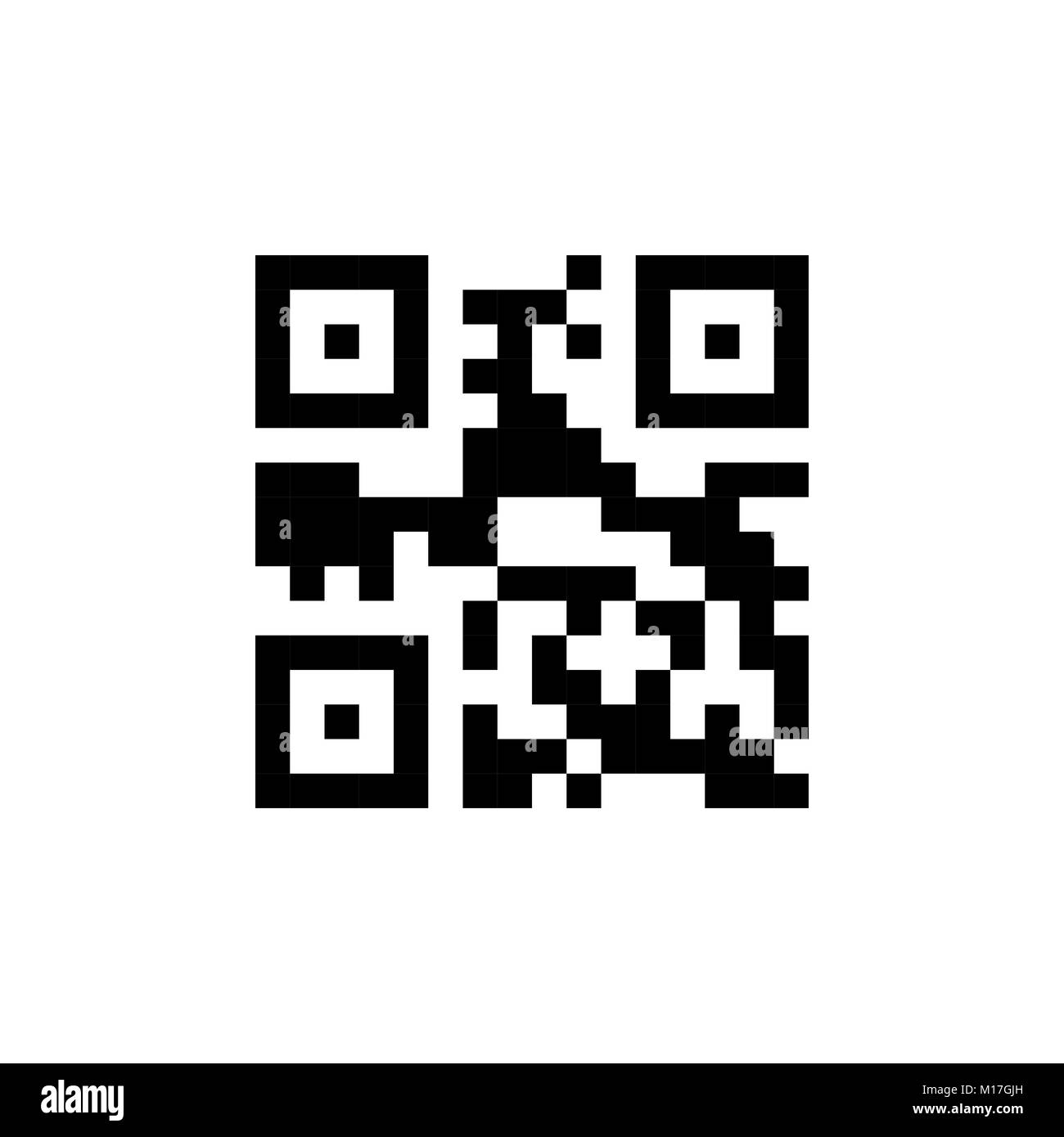 Modello di codice QR per smartphone di scansione. Illustrazione di vettore isolato su sfondo bianco. Illustrazione Vettoriale