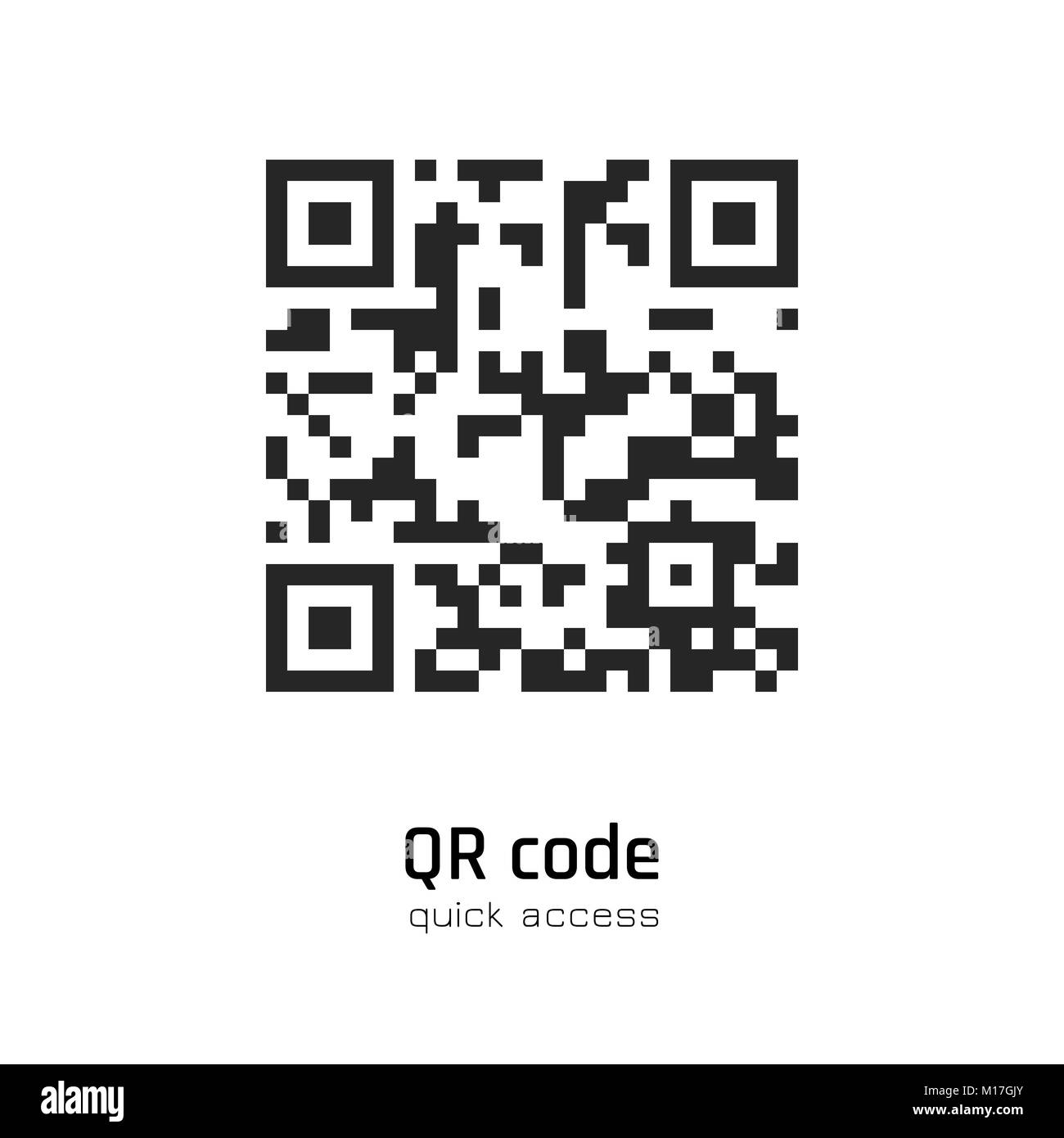 Codice QR per smartphone di scansione. Illustrazione di vettore isolato su sfondo bianco. Illustrazione Vettoriale