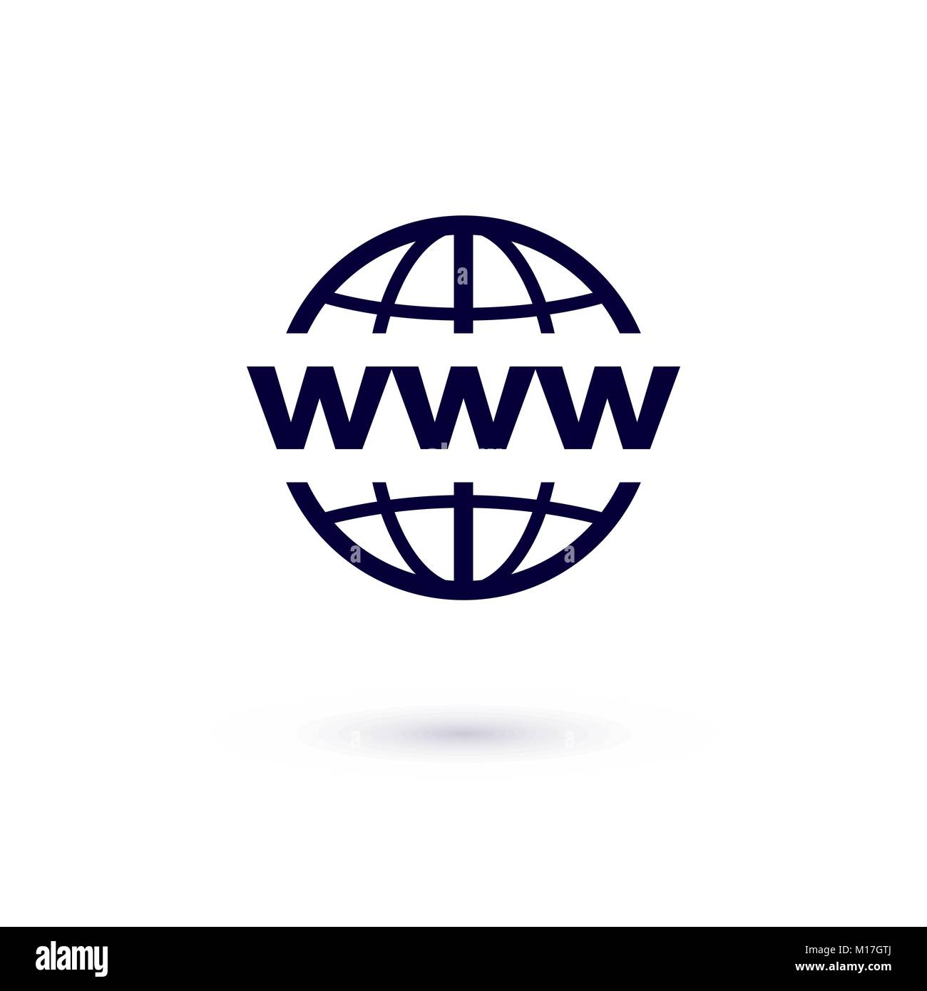 WWW icona piatta. Concetto di vettore illustrazione per la progettazione. World Wide Web, icona Illustrazione Vettoriale