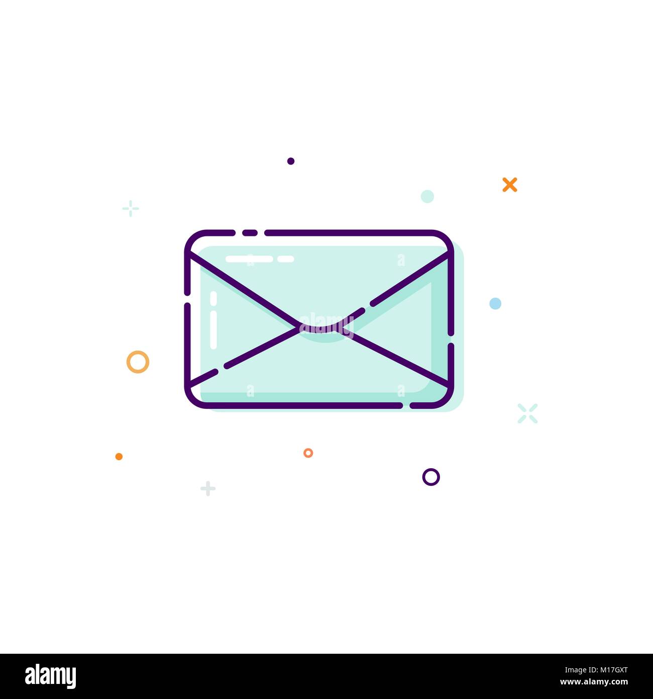 Concetto icona mail. Linea sottile piatto elemento di design. Concetto di ricevere un messaggio di posta elettronica. Illustrazione di vettore isolato su sfondo bianco Illustrazione Vettoriale