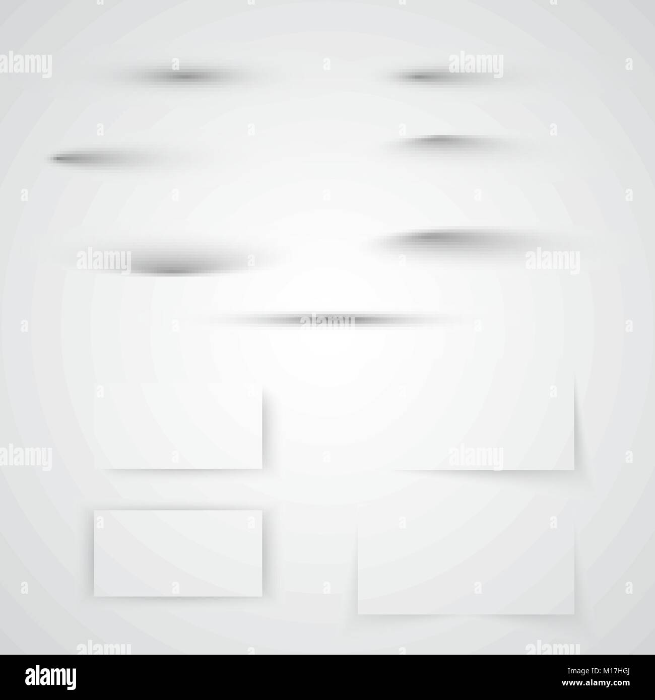 Trasparente morbido ombra set. Realistico effetto ombra raccolta con bordo morbido. Illustrazione di vettore isolato su sfondo bianco Illustrazione Vettoriale