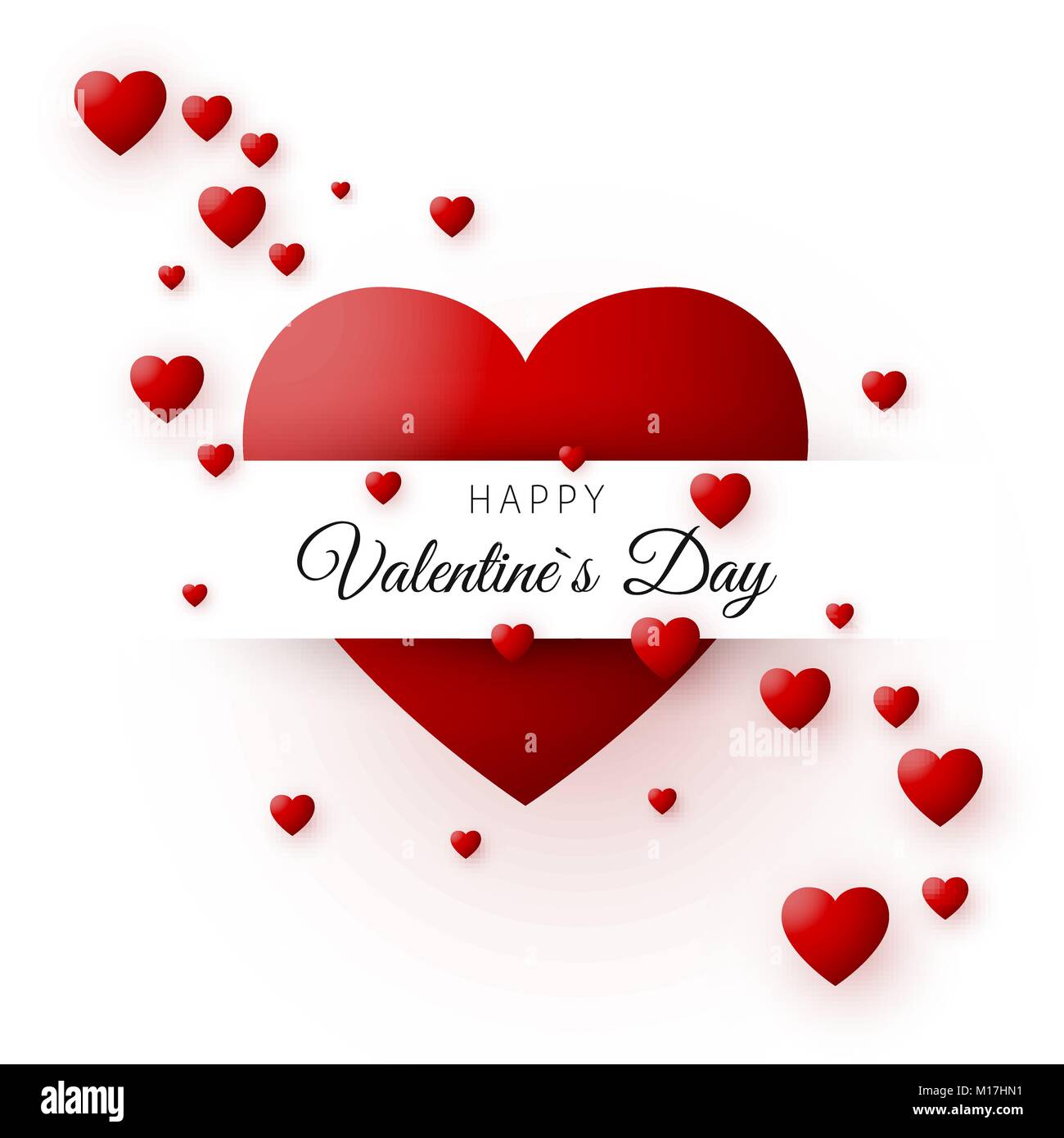 Cuore rosso - il simbolo dell'amore. Valentines Day card o banner. Modello per il poster e il design del legatore. Illustrazione di vettore isolato su sfondo bianco Illustrazione Vettoriale