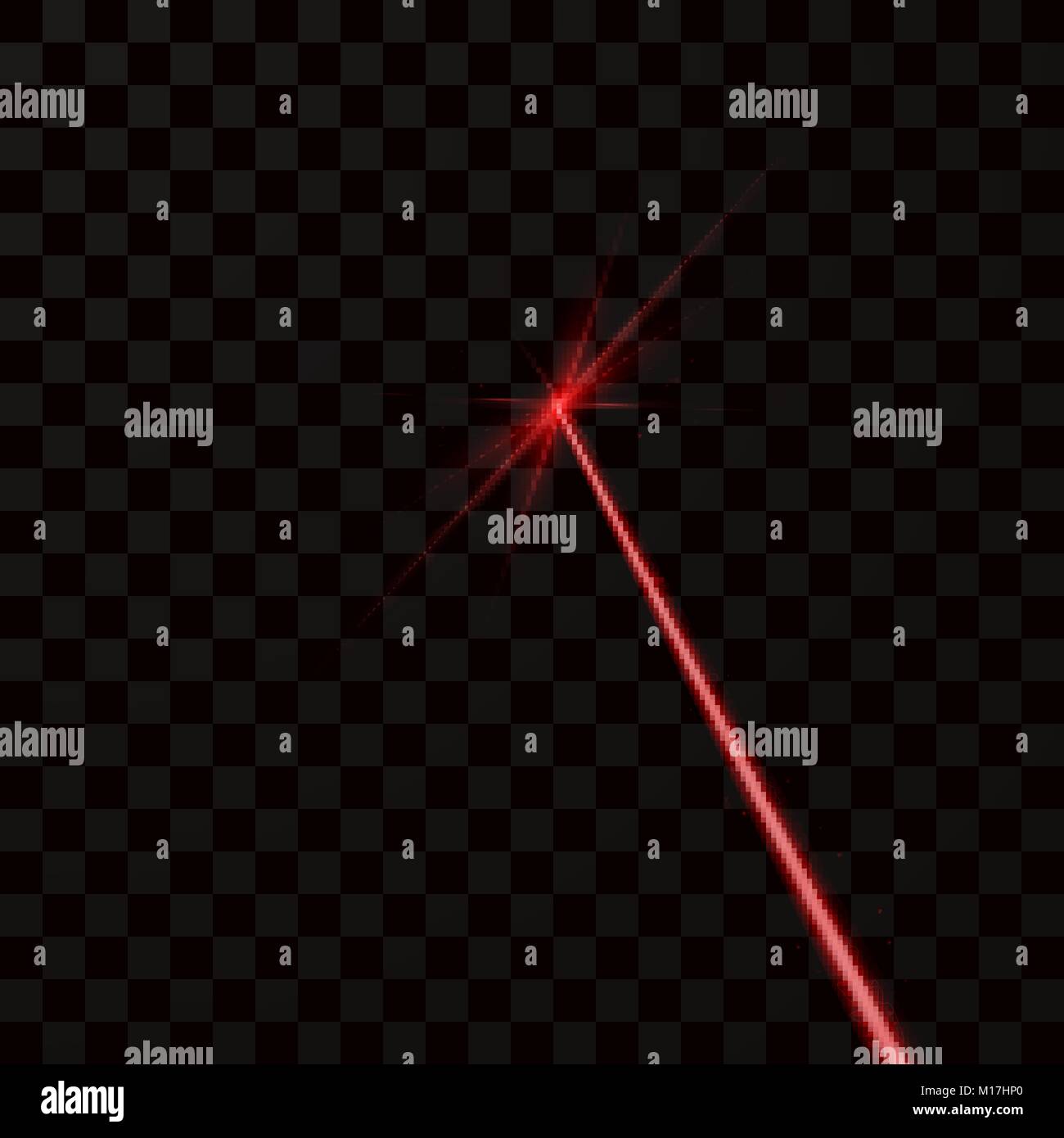 Il raggio laser rosso. Luce rossa ray. Illustrazione di vettore isolato su  sfondo scuro Immagine e Vettoriale - Alamy