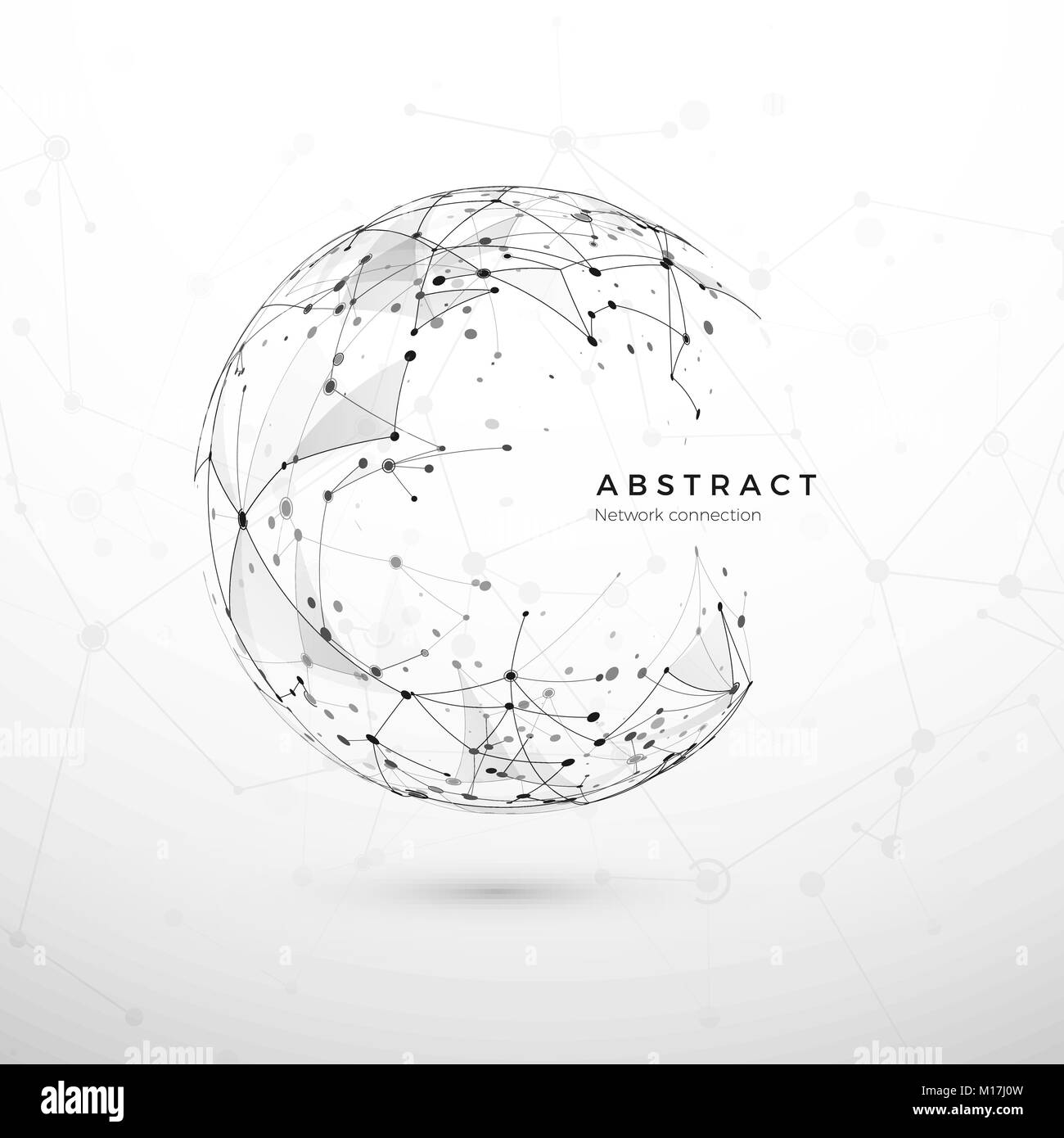 Abstract rete globale del concetto. Struttura del Web, nodo net. Punti e il collegamento in rete. Tecnologia Sphere cyberspazio sfondo. Illustrazione Vettoriale su wh Illustrazione Vettoriale