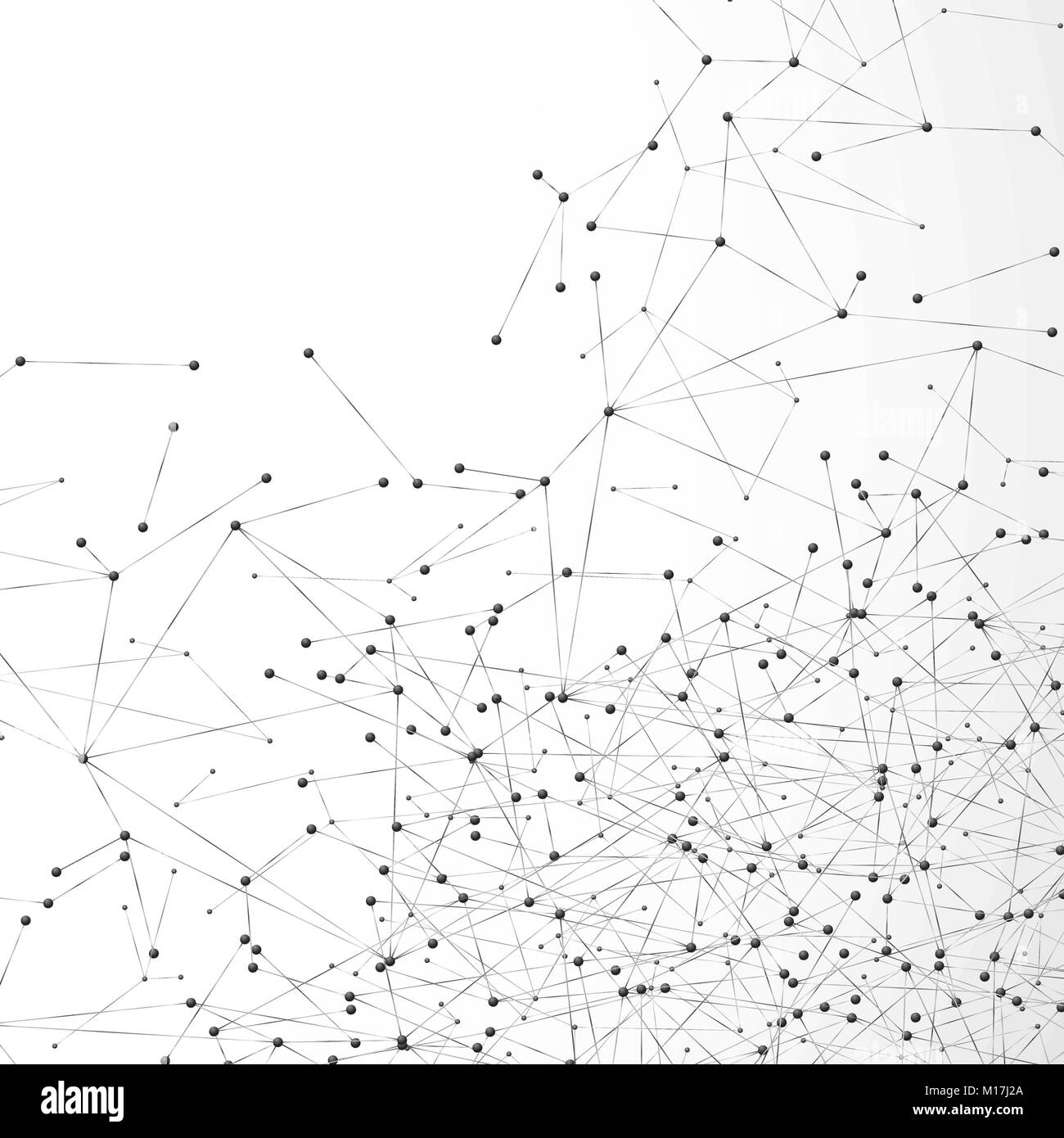Atomo di astratto o griglia molecolare. Digitali complessi schiera di maglie di nodi. Punto geometrico e la linea dello sfondo. Web globale dei dati. Illustrazione Vettoriale Illustrazione Vettoriale