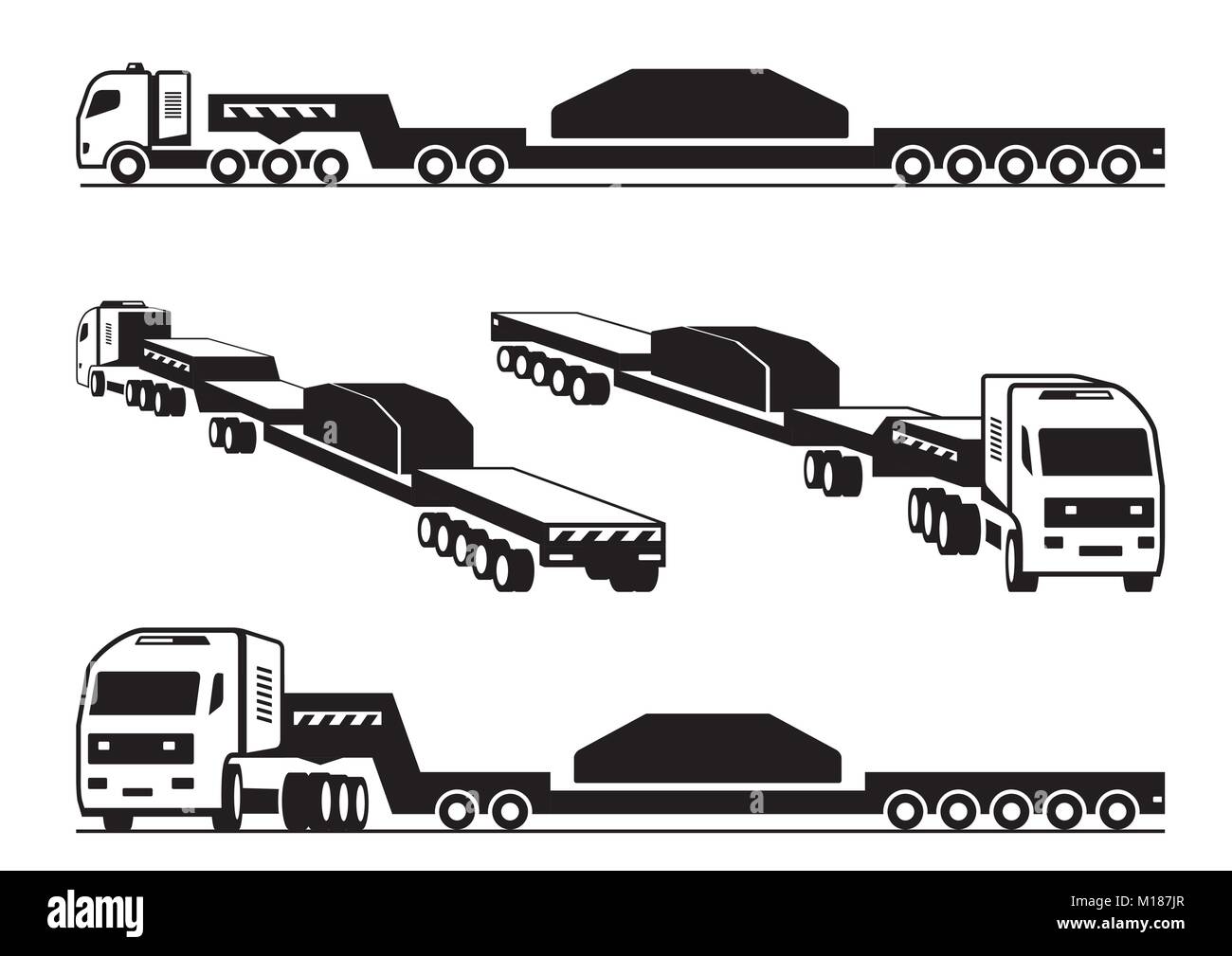 Carrello per impieghi pesanti i trasporti cargo - illustrazione vettoriale Illustrazione Vettoriale
