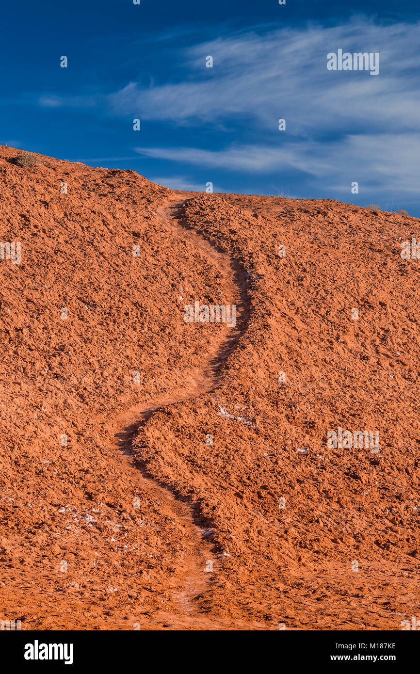 Goblins o hoodoos erosi da entrada in pietra arenaria, fotografati nella luce del mattino, in Goblin Valley State Park, Utah, Stati Uniti d'America Foto Stock