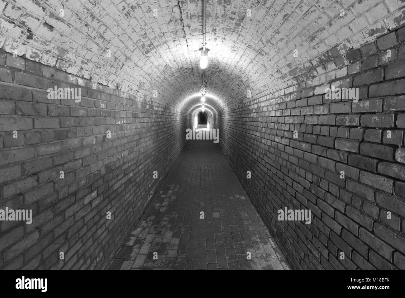 Tunnel di mattoni a un confederato fortezza Foto Stock