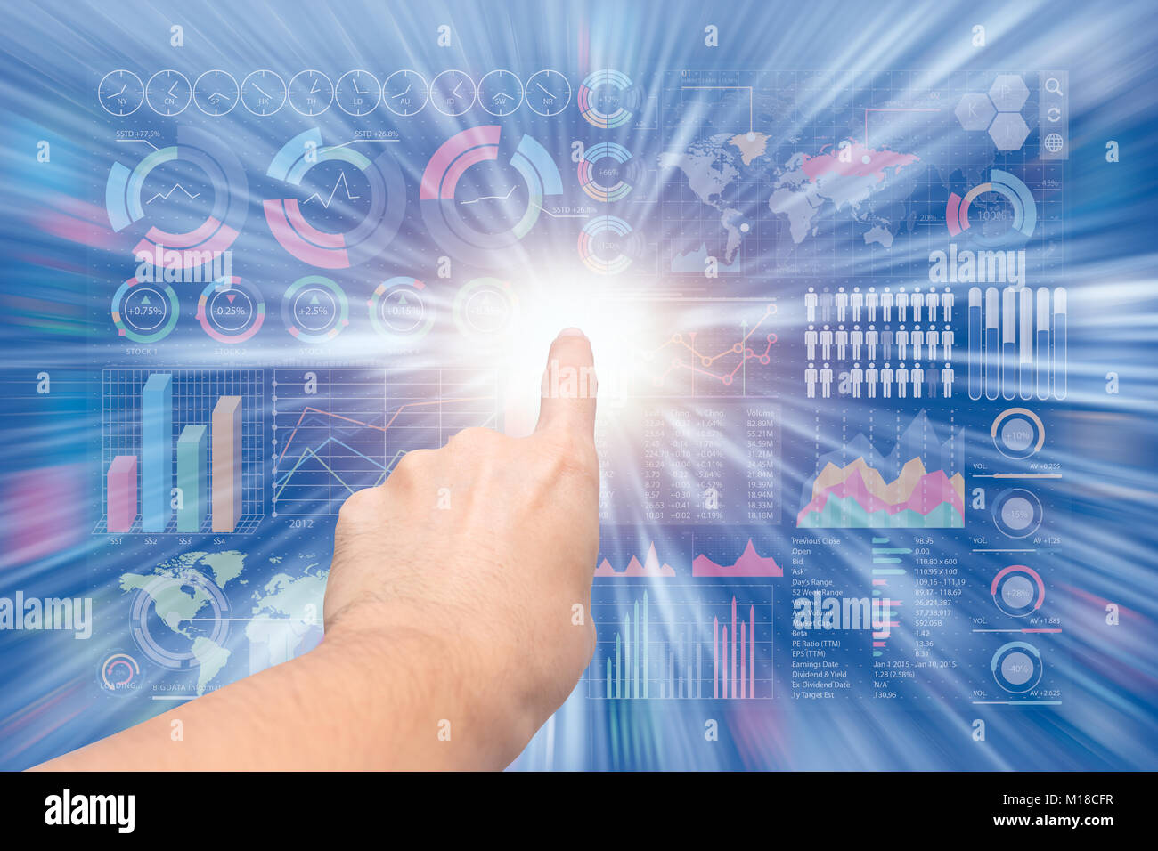 Insider marketing business informazioni dati al tocco di dita concept Foto Stock