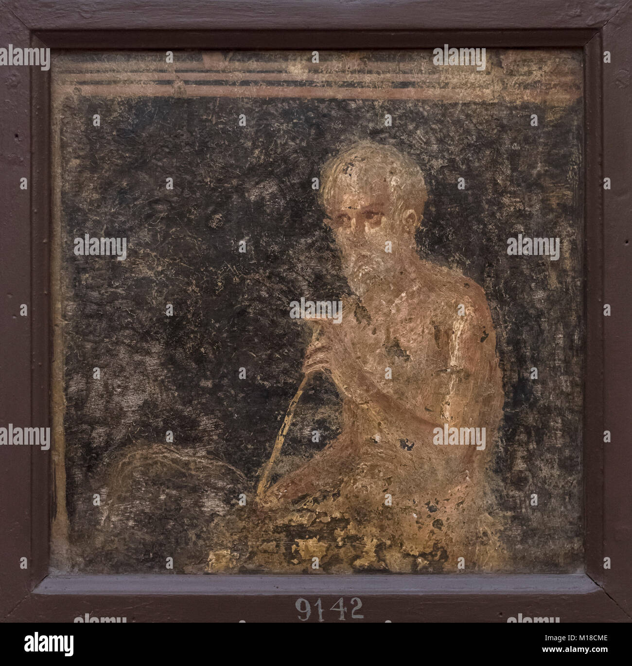 Napoli. L'Italia. Ritratto di un barbuto uomo vecchio, I secolo d.c. Museo Archeologico Nazionale di Napoli. Museo Archeologico Nazionale di Napoli. Roman f Foto Stock