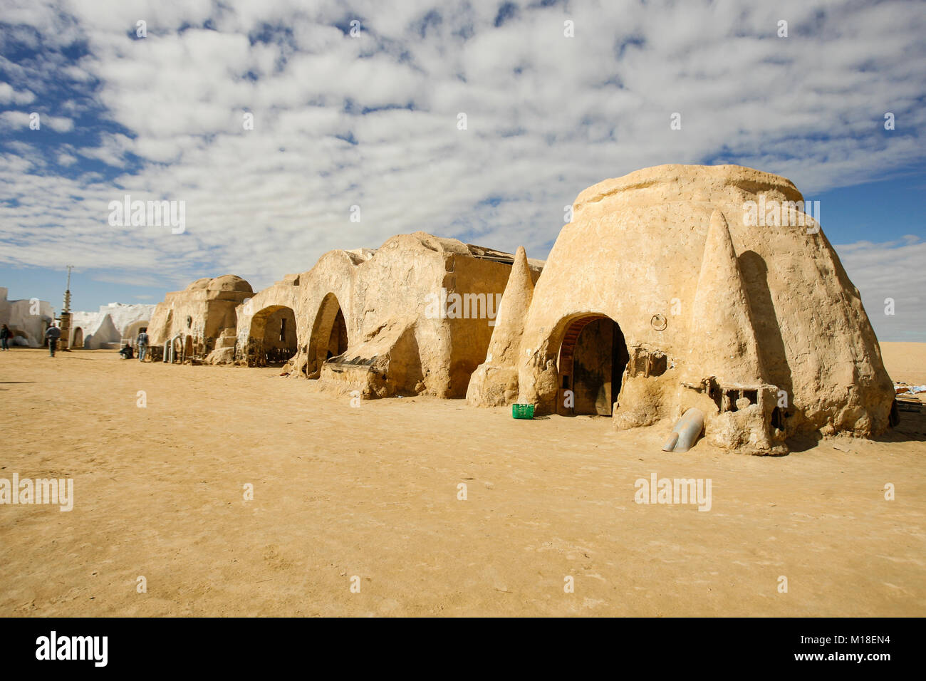 Parte del set cinematografico del film della serie di Guerre Stellari, situato nel villaggio di Tataouine, in Tunisia. Oggi è una attrazione turistica. Foto Stock