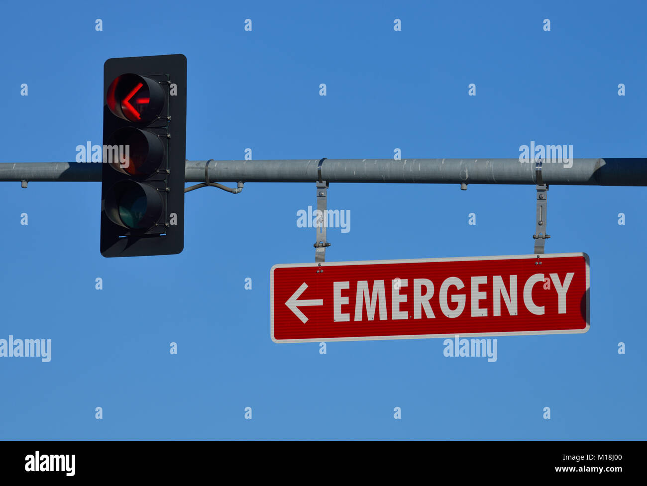 Segno di emergenza al centro SCVM, San Jose CA Foto Stock