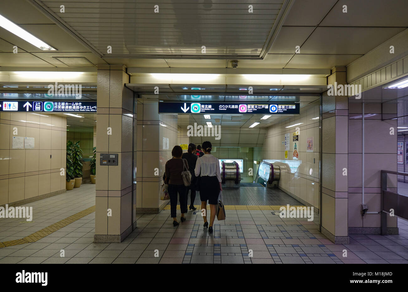 Tokyo, Giappone - 29 set 2017. La gente a piedi la stazione metropolitana di Tokyo, Giappone. Il trasporto ferroviario in Giappone è uno dei principali mezzi di trasporto di passeggeri. Foto Stock