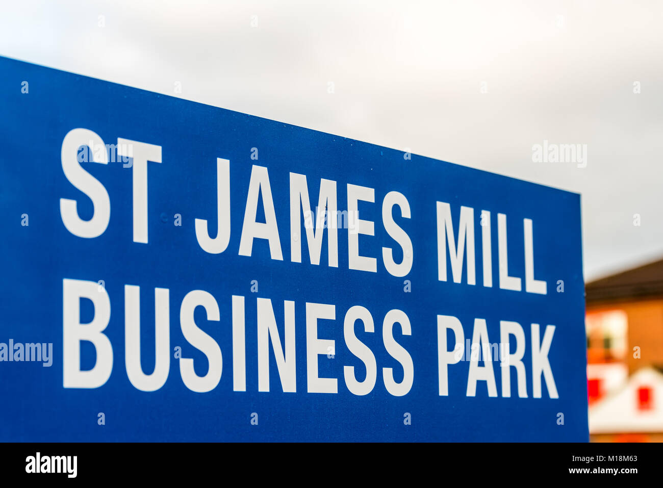Northampton UK gennaio 05 2018: St James Mill Business Park segno del logo. Foto Stock