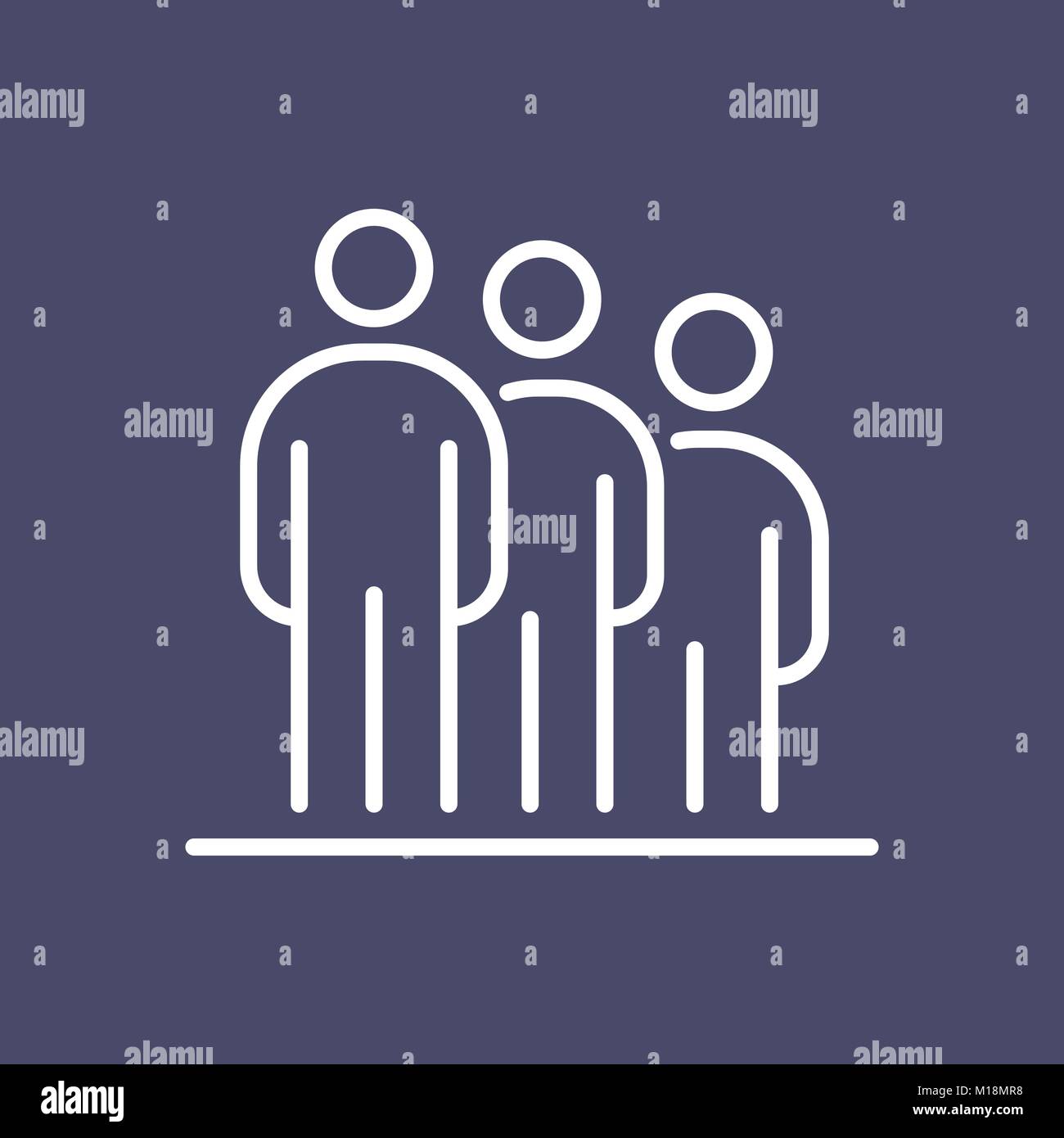 Gruppo di persone la gente di affari icona linea semplice illustrazione piana. Illustrazione Vettoriale