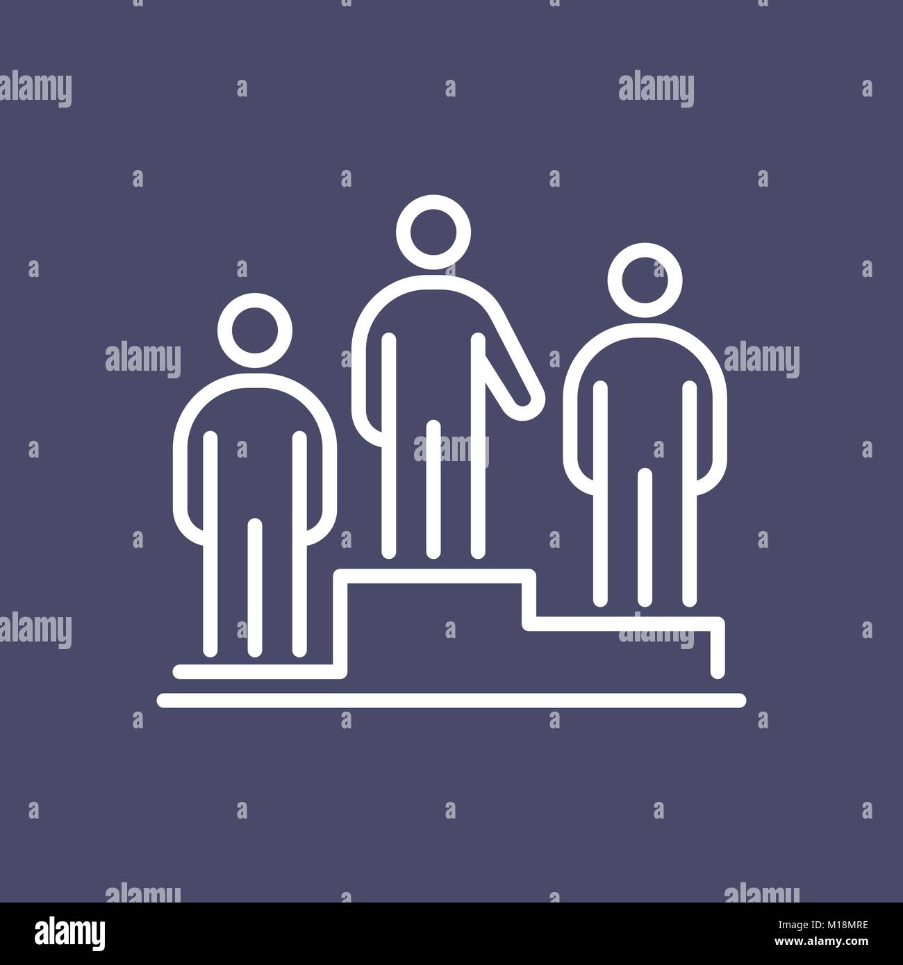 Vincitori la gente di affari icona linea semplice illustrazione piana. Illustrazione Vettoriale