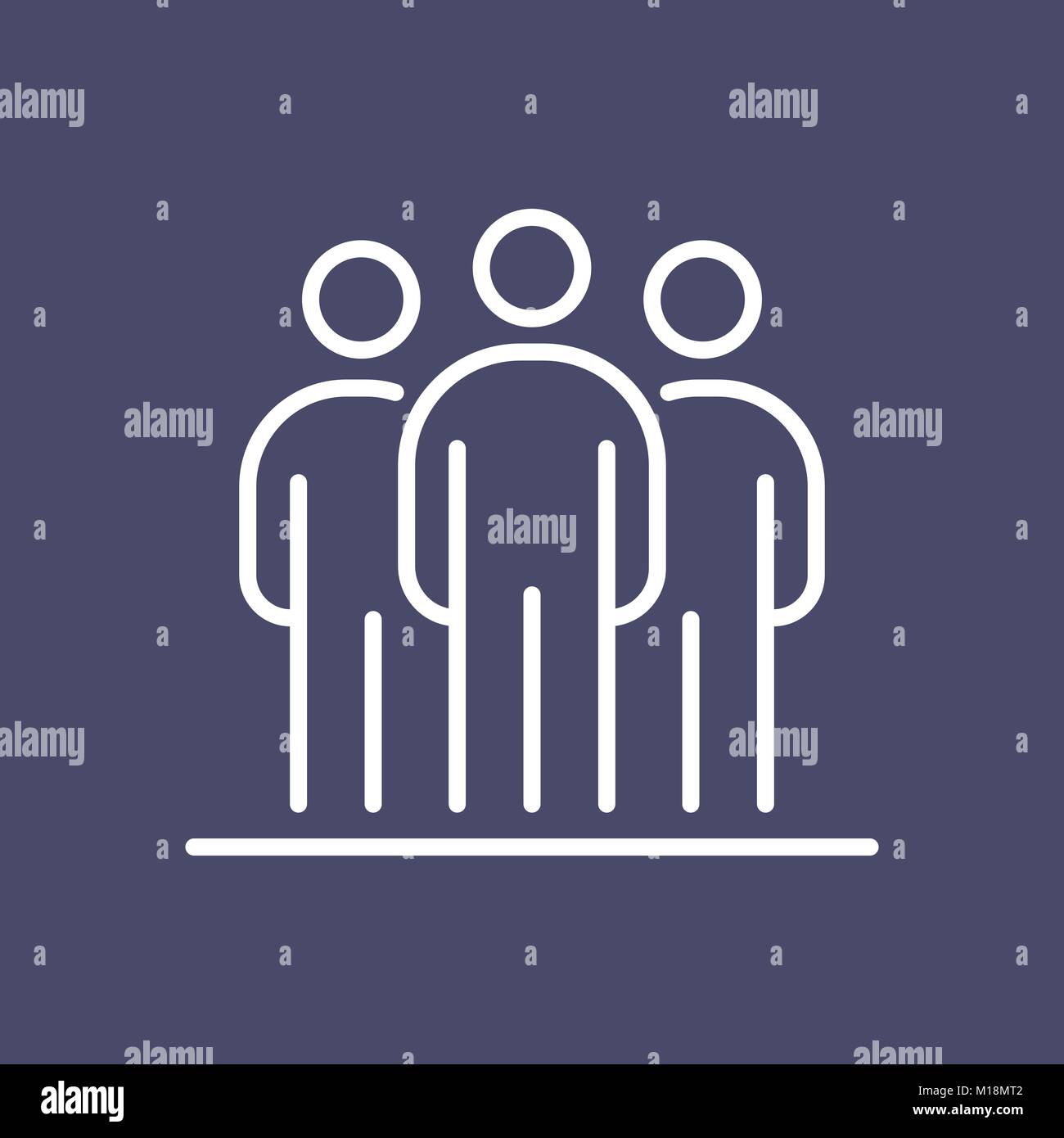 Gruppo di persone la gente di affari icona linea semplice illustrazione piana. Illustrazione Vettoriale