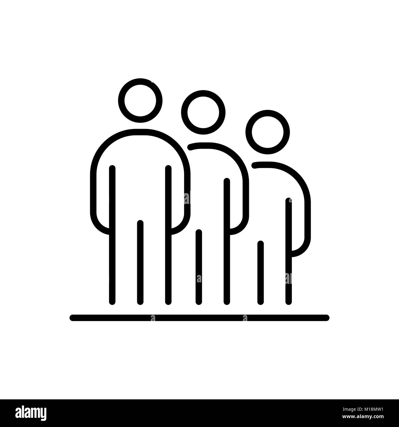 Gruppo di persone la gente di affari icona linea semplice illustrazione piana. Illustrazione Vettoriale