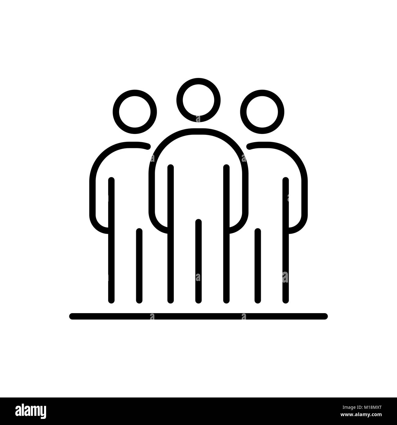 Gruppo di persone la gente di affari icona linea semplice illustrazione piana. Illustrazione Vettoriale